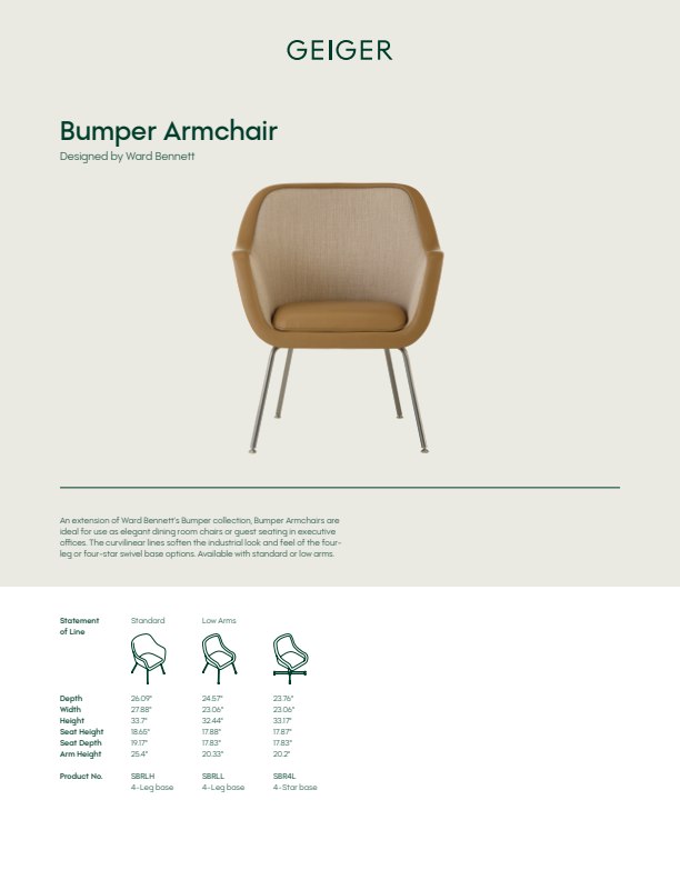Bumper Armchair product sheet