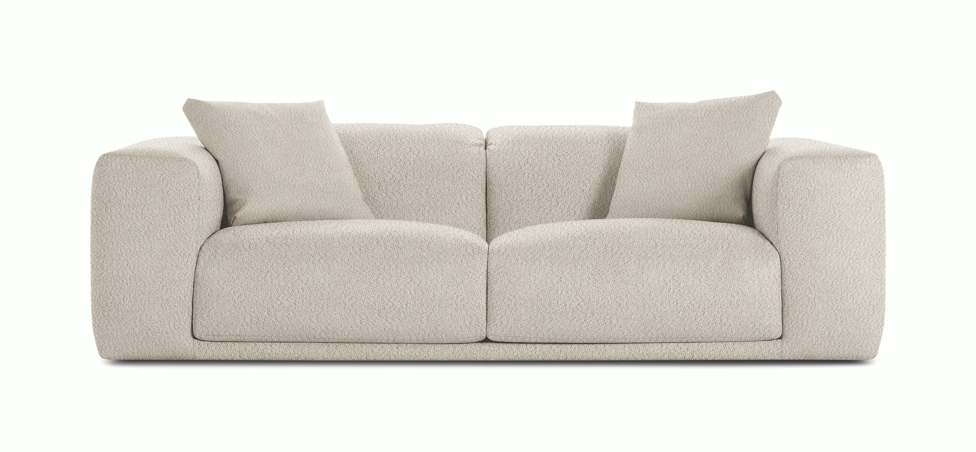 A Kelston Sofa in Cream Melange viewed from the front.