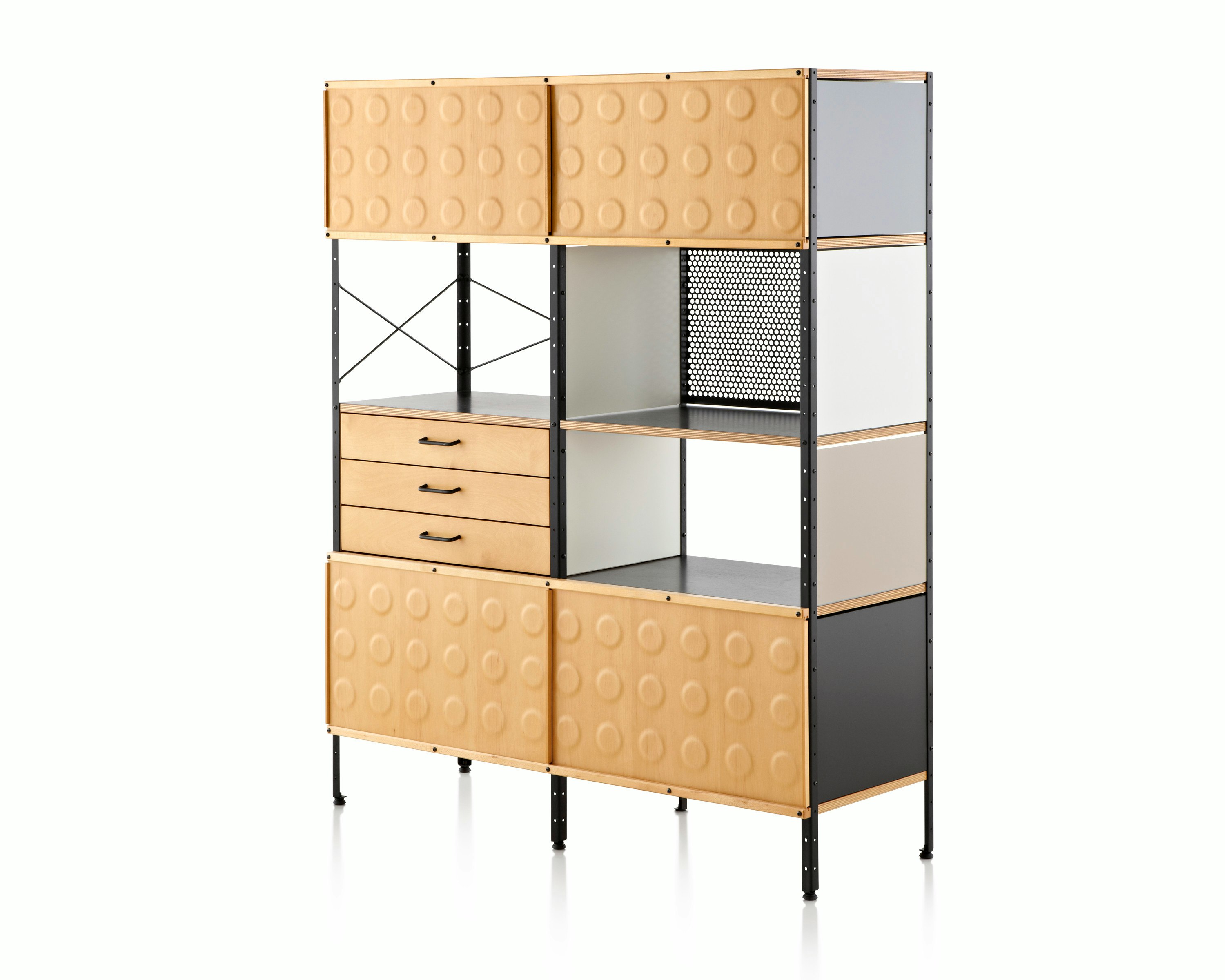 Eames Storage Unit - 4x2, Black Natural