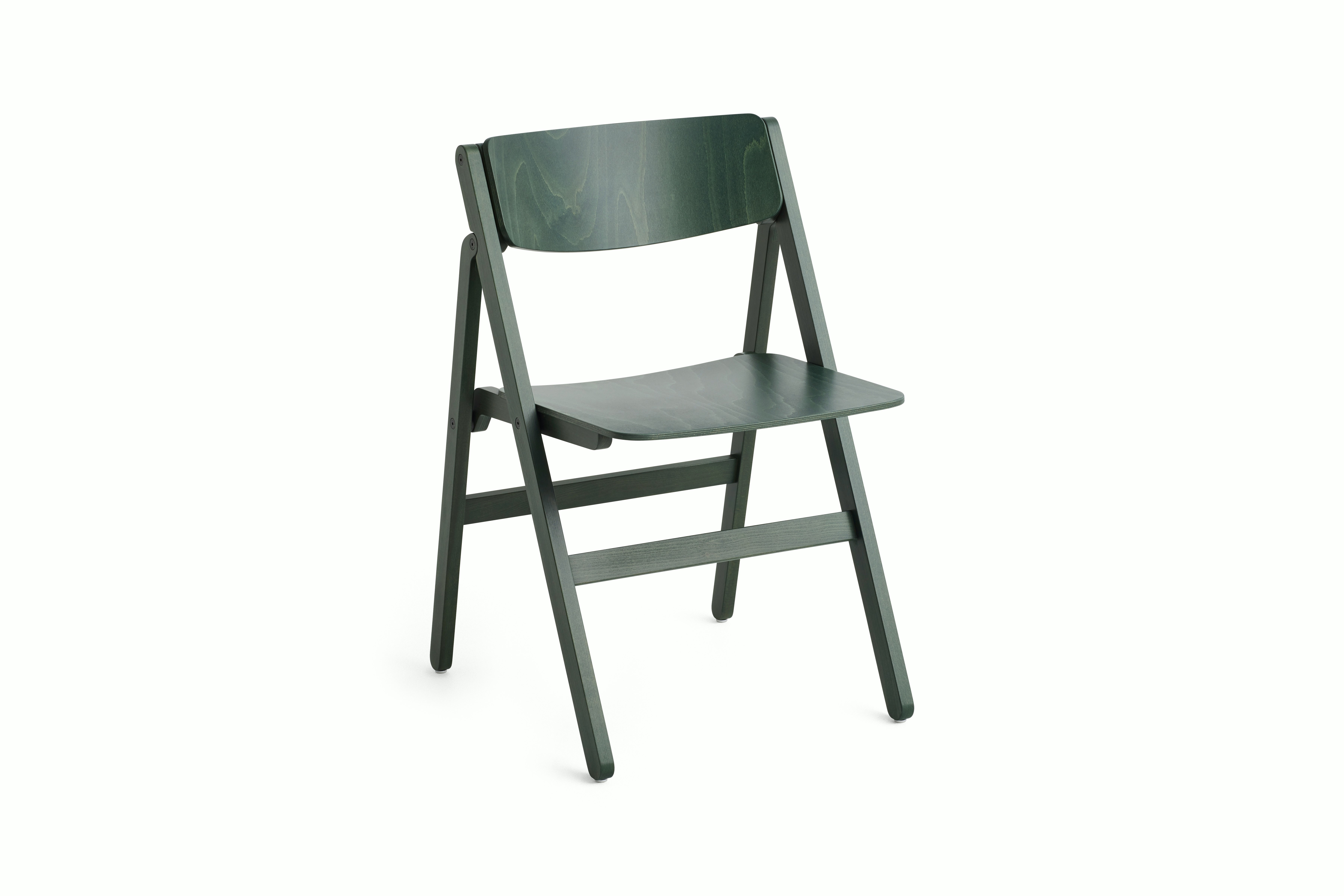 Backflip folding chair in cedar green finish, angled
