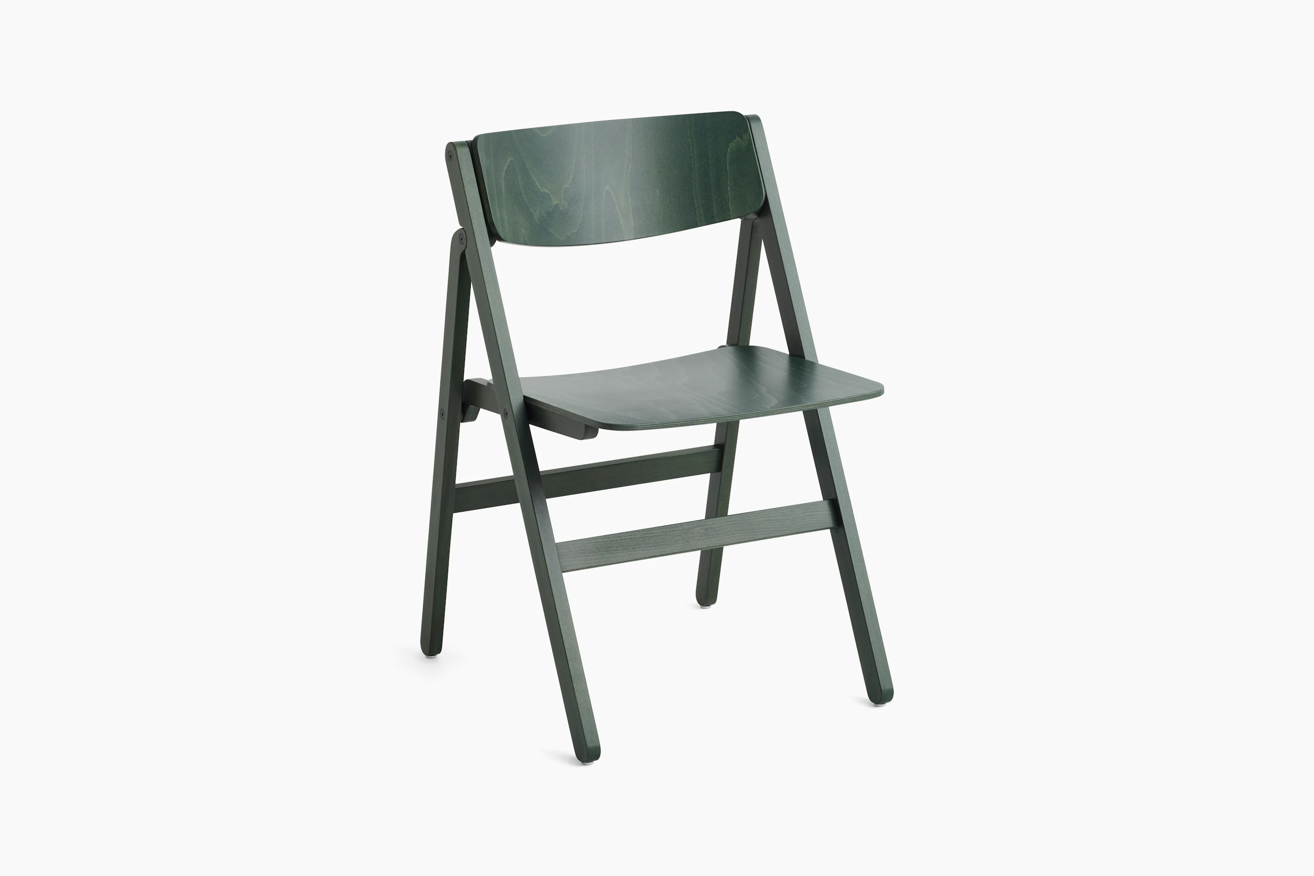 Backflip folding chair in cedar green finish, angled