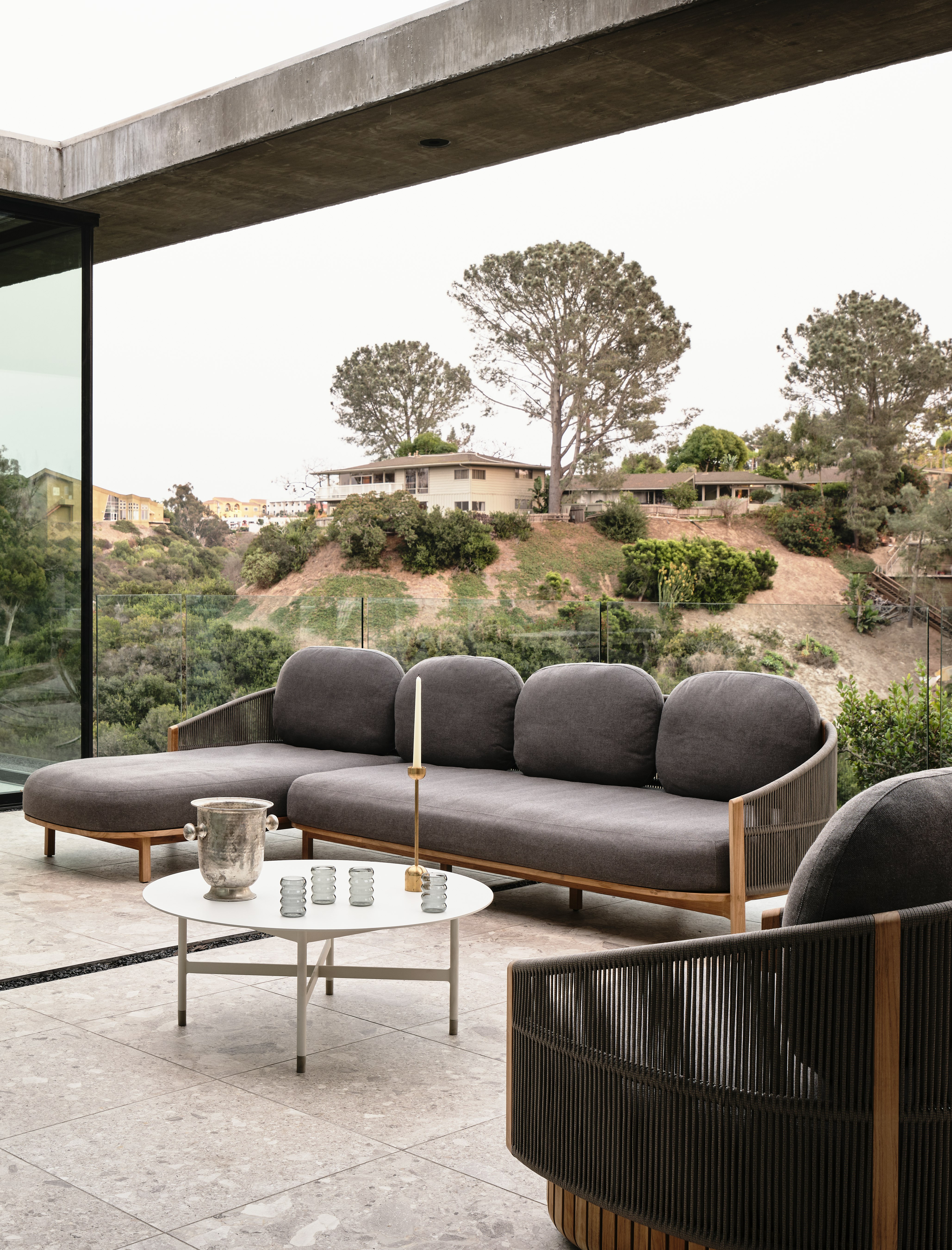 Softlands Sectional and Swivel in Coal