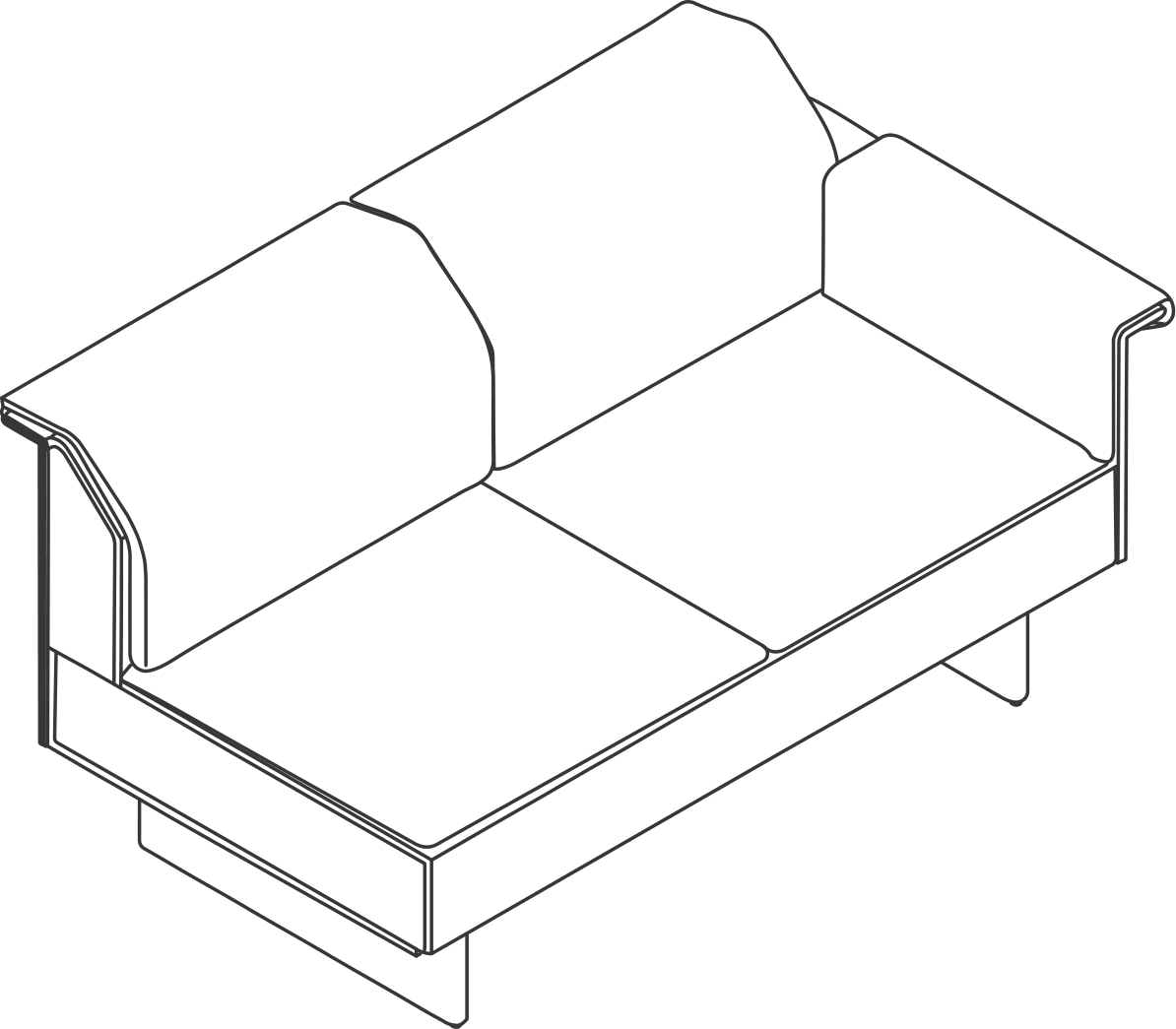 A line drawing - Mantle Sectional Sofa | Settee | Left Arm