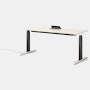 Renew S2S Embedded Power Desk - Standard,  29 x 70,  Laminate White,  Graphite Satin / Polished Aluminum,  Integrated Cord Management,  Hidden Power,  Standard,  T Leg