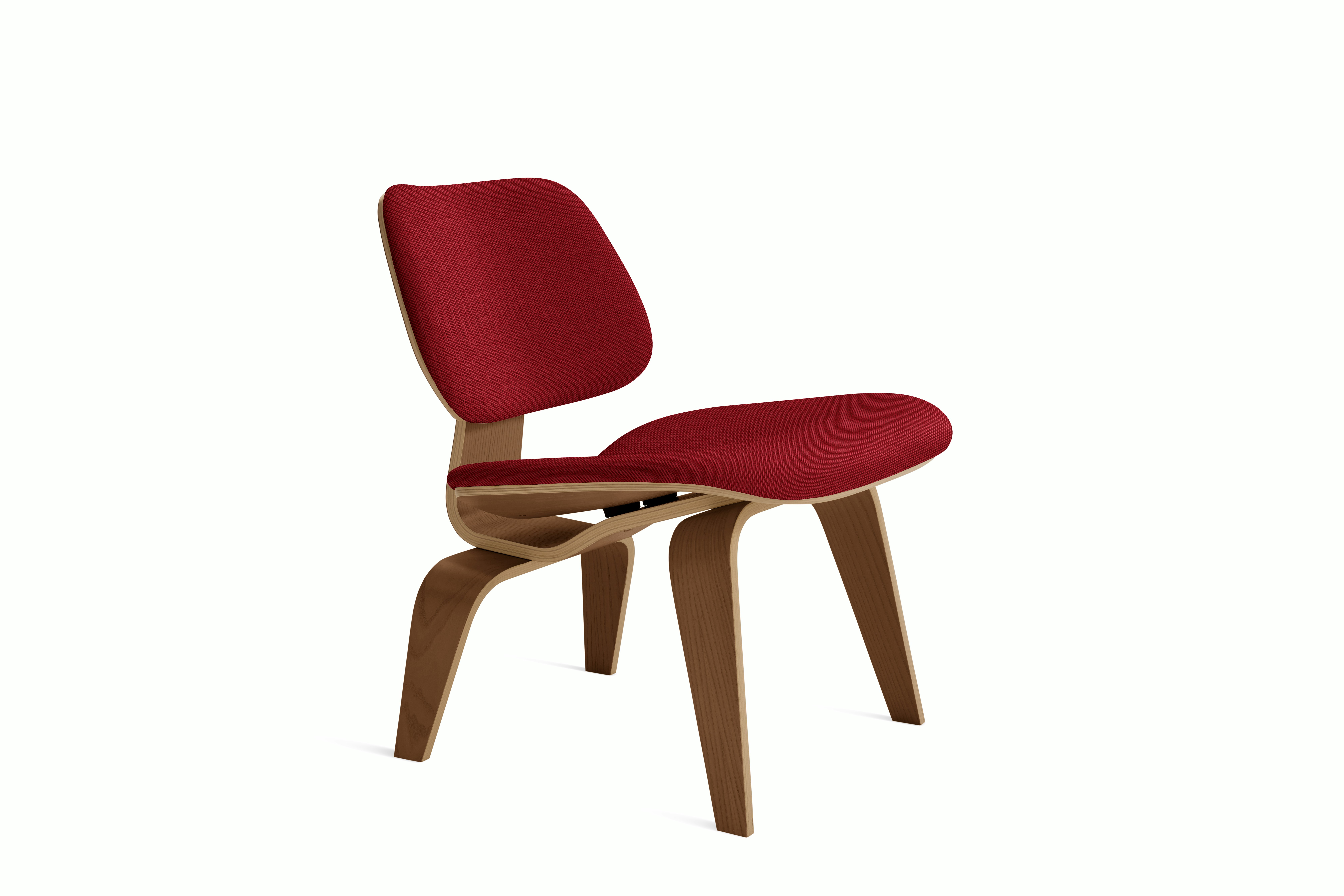 Eames Molded Plywood Lounge Chair Wood Base (LCW) - Upholstered,  Walnut Frame Mode - Alder