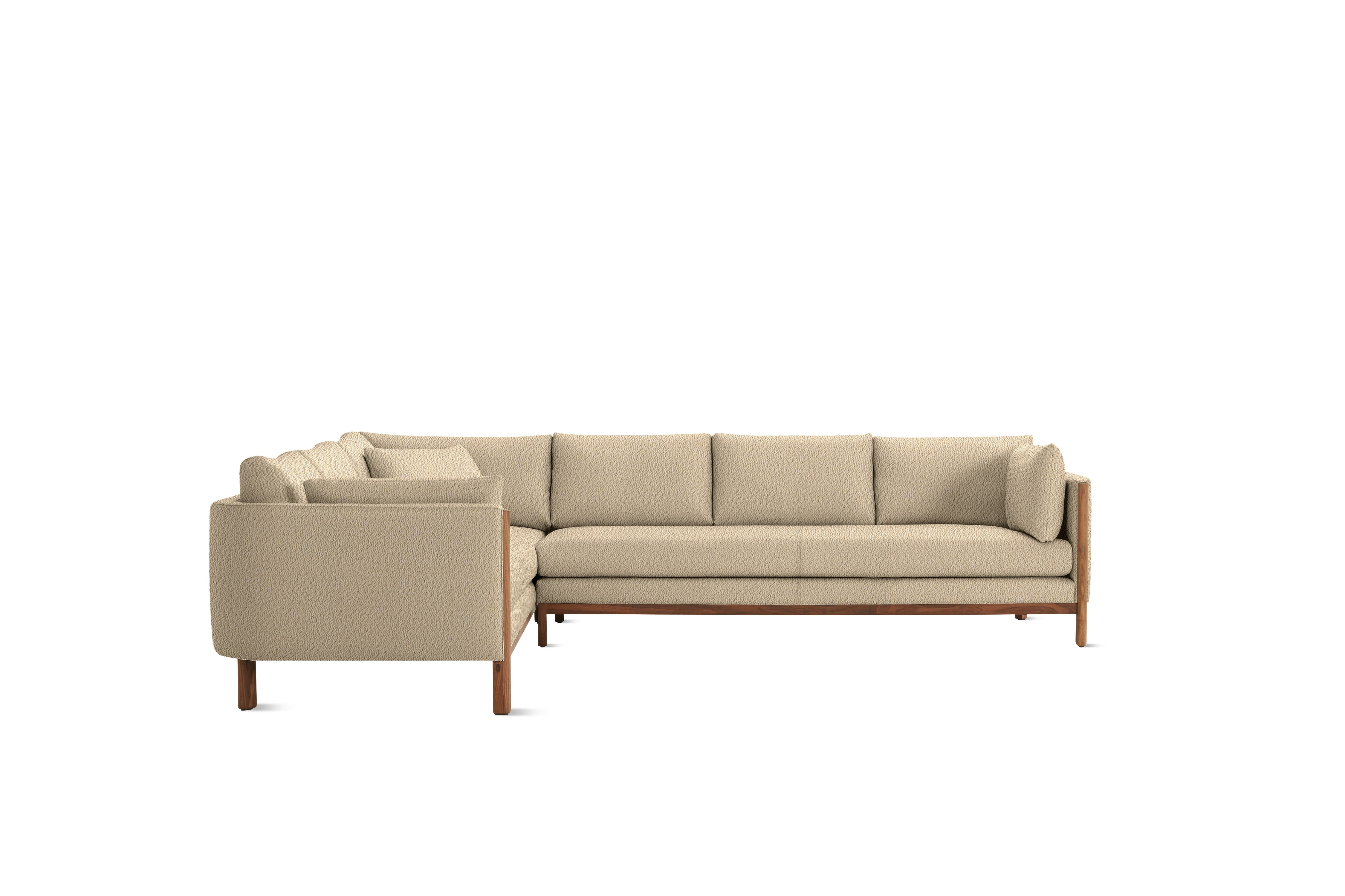 Emmy Corner Sectional - Left, Turf, Sand, Walnut