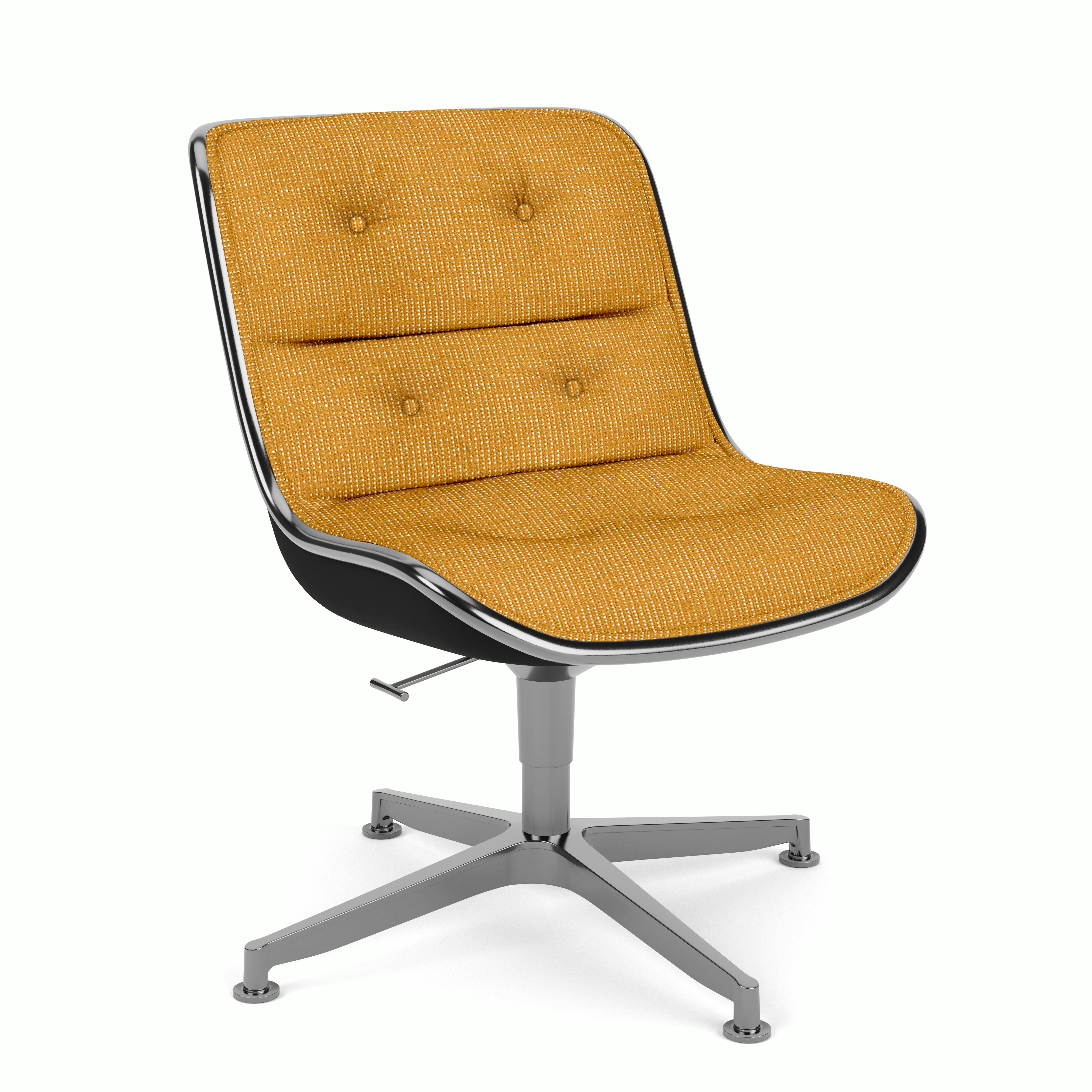 Pollock Executive Side Chair - 4 Star,  Polished Aluminum,  Prestini,  Copper and White