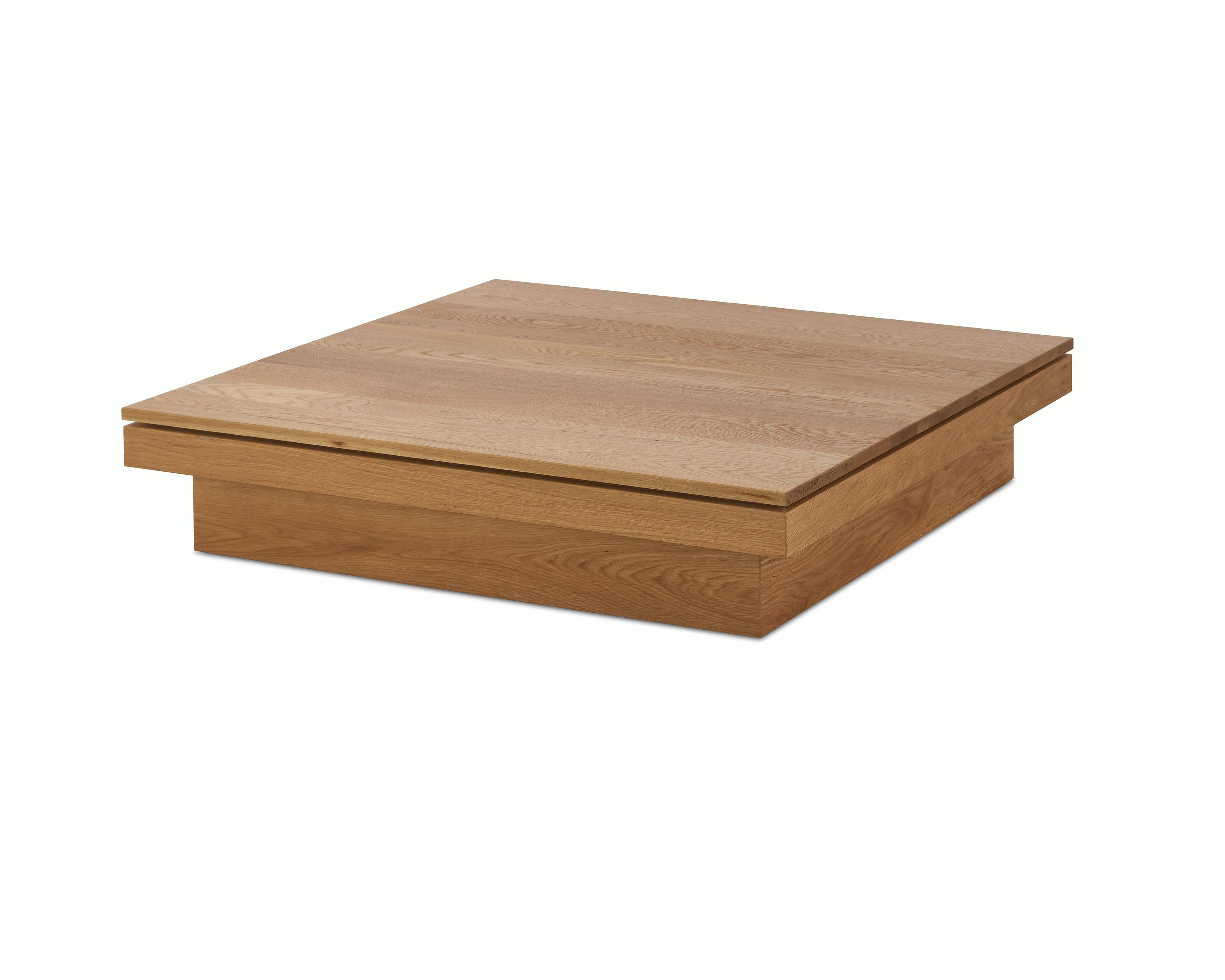 Pawson Drift Coffee Table with white oak base and top, viewed from an angle.
