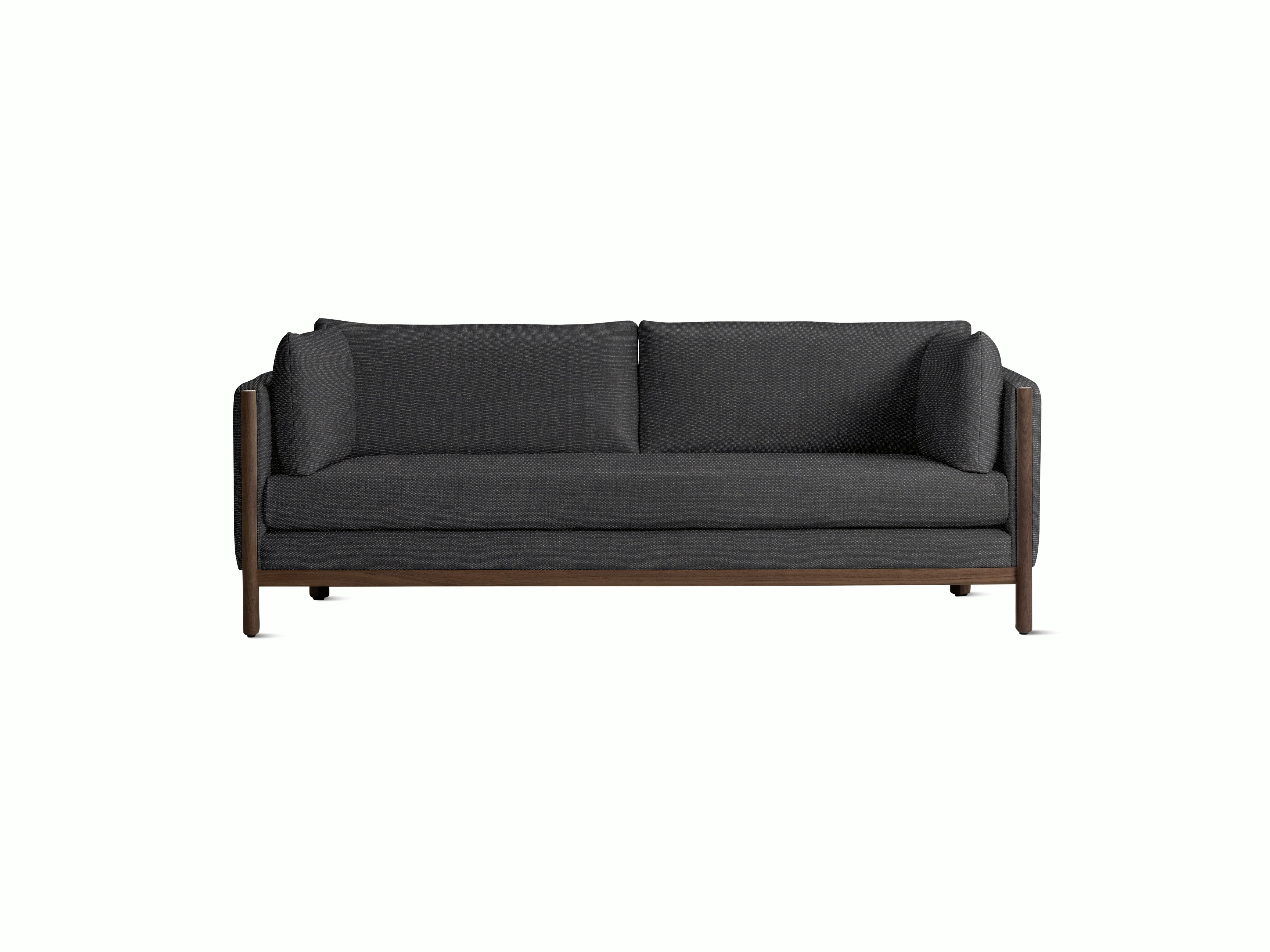 Emmy 80 Sofa - Album Linen, Millennium, Walnut Base