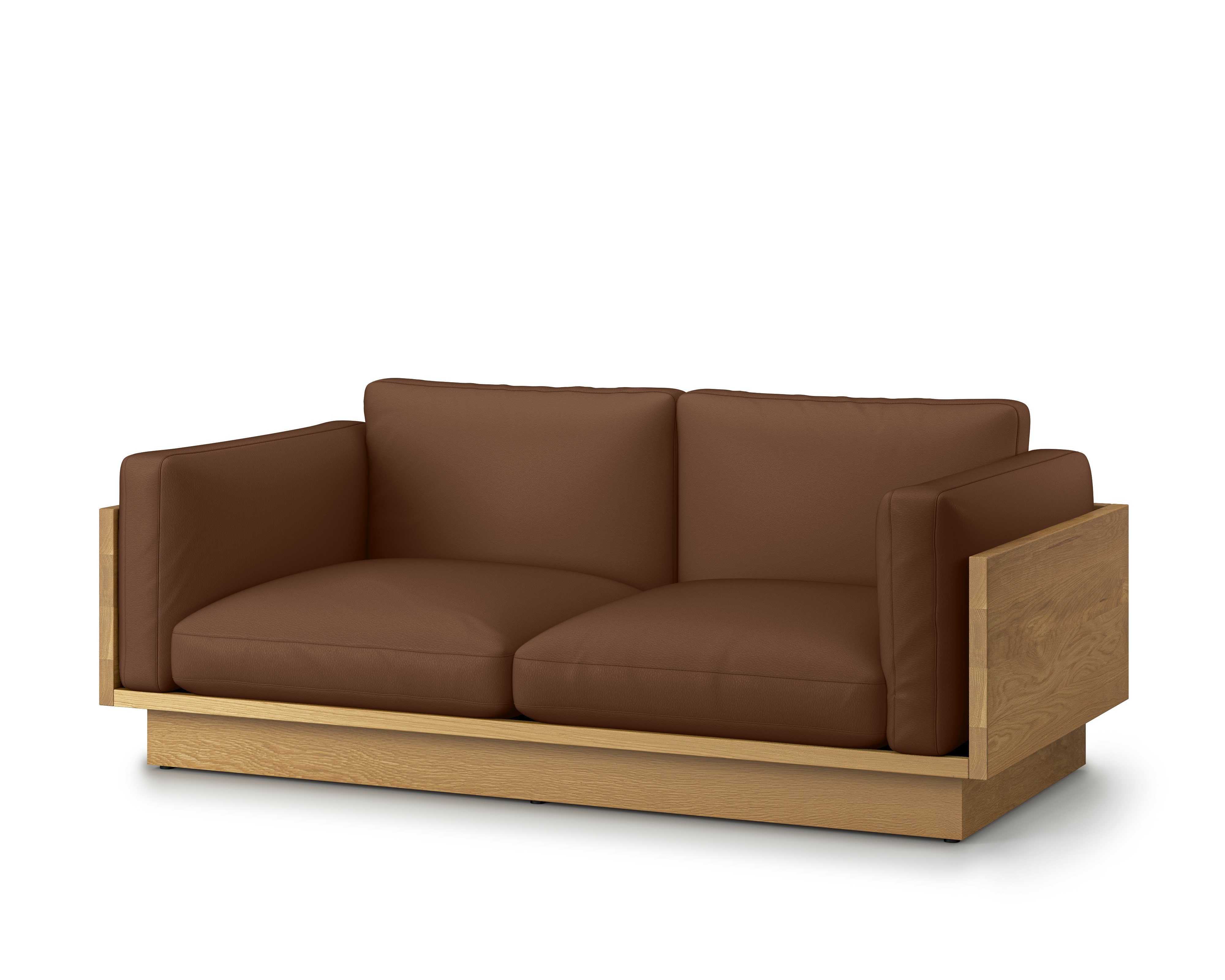 Pawson Drift Sofa - 80 In, Raise Leather, Canyon, White Oak