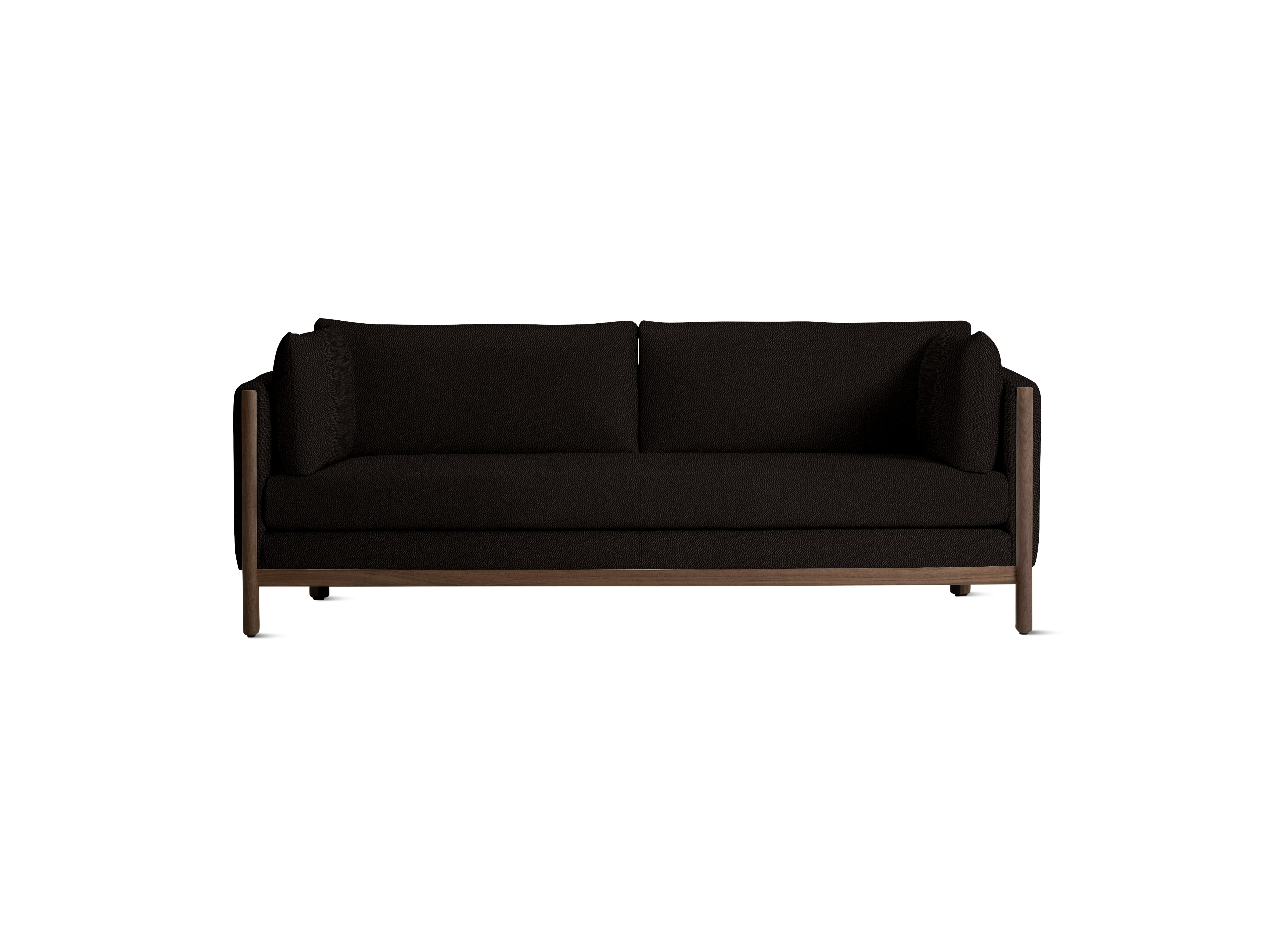 Emmy Sofa, 80 In, Turf, Dark Brown, Walnut