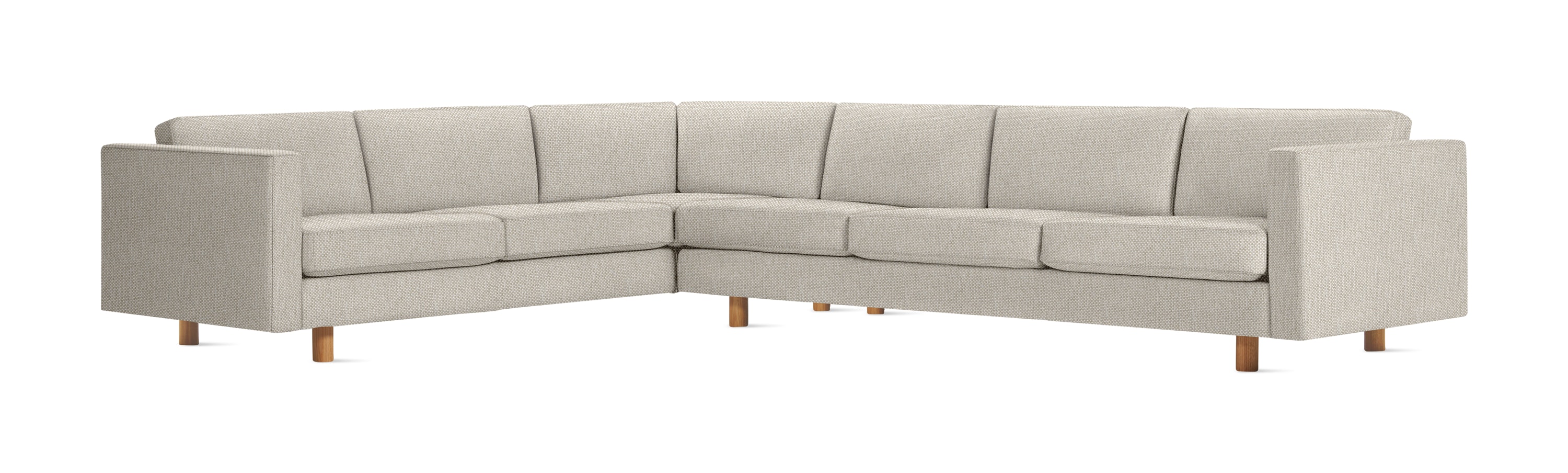 Lispenard Sectional in shell color with 4" legs.