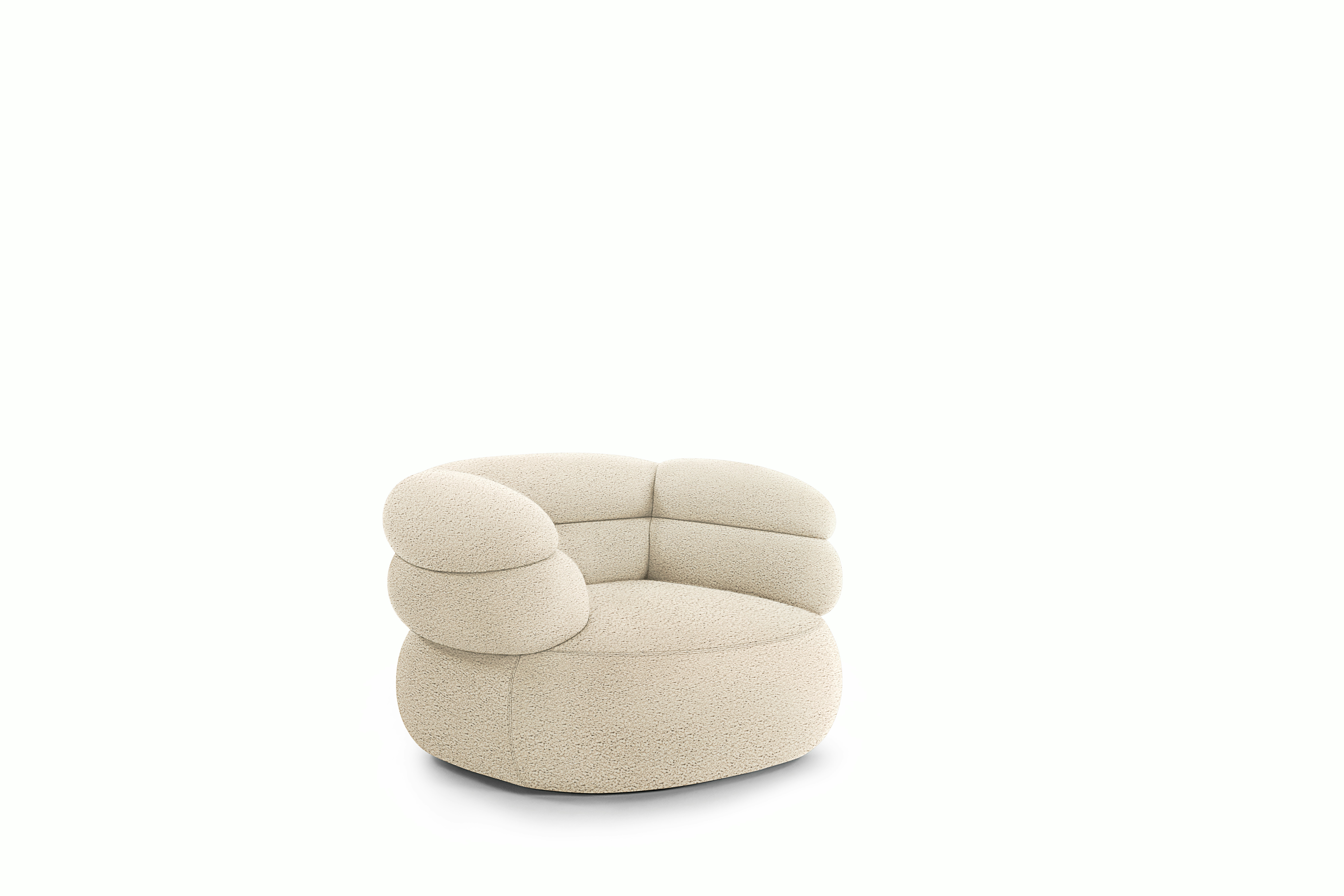 A Biboni Lounge Chair in Canvas viewed from an angle.