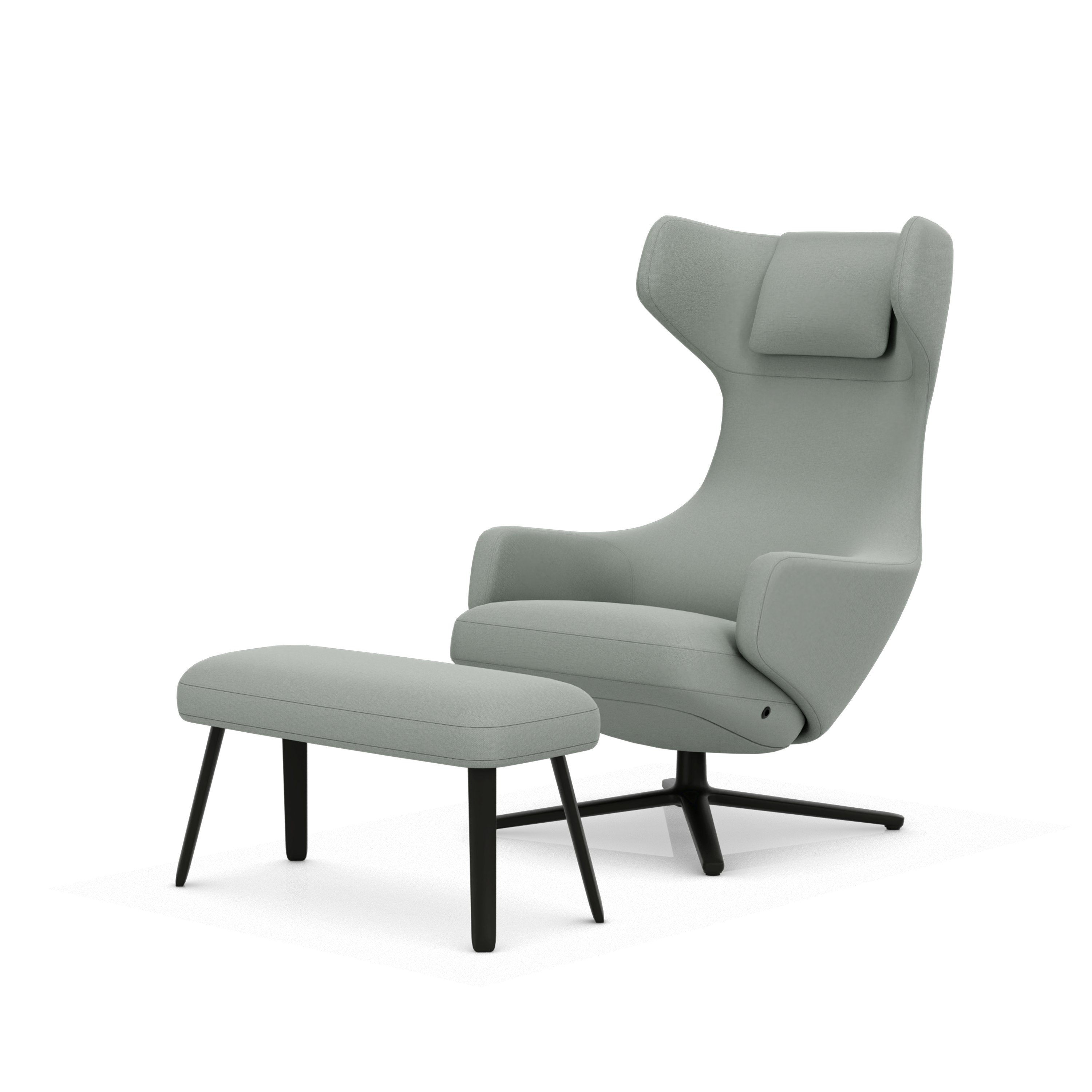 Grand Repos Lounge Chair and Panchina - Hola, Cement, Basic Dark