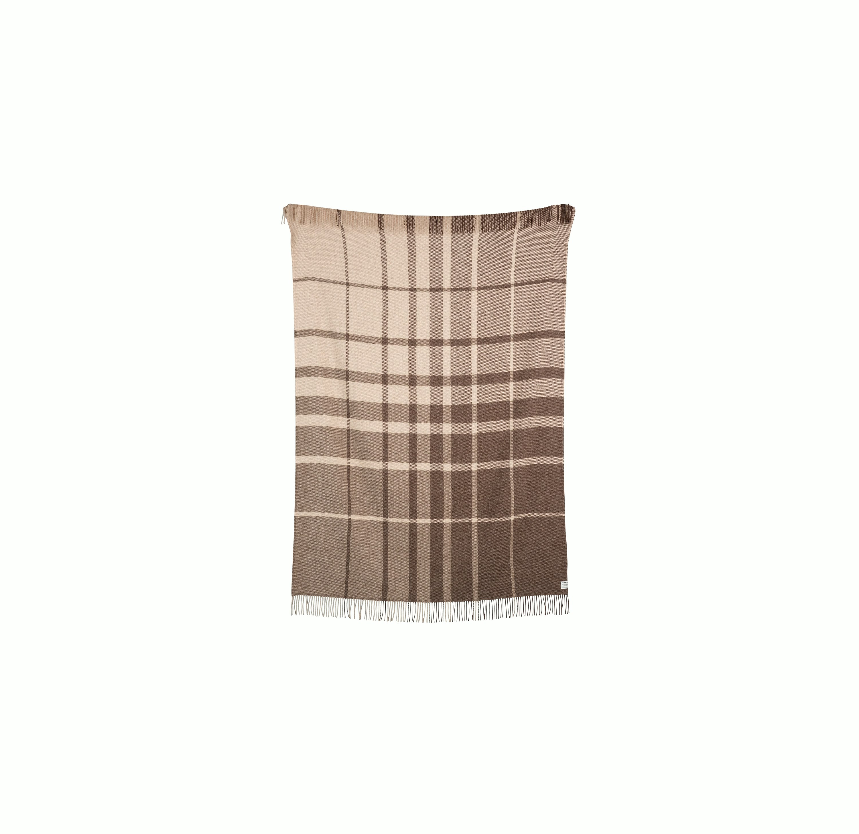 A Filos Throw in Brown viewed from behind.