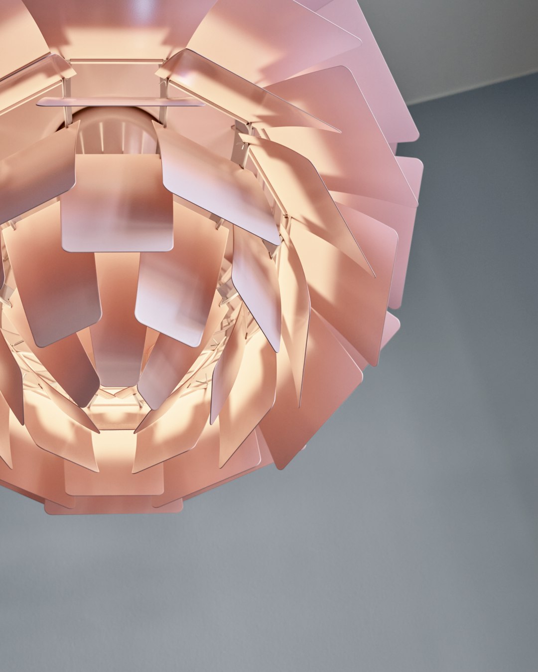 PH Artichoke Pendant - Medium, Pale Rose