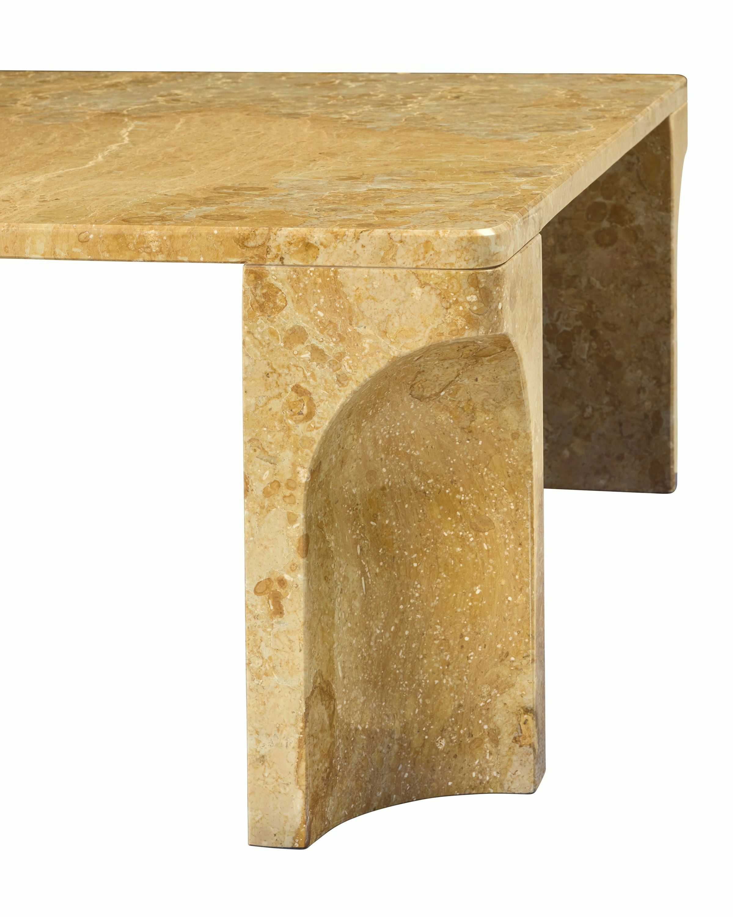 A detailed look at a Doric Coffee Table in Yellow.