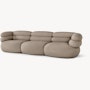 Biboni Sofa - Three Seater, Solid Sublime, Greige