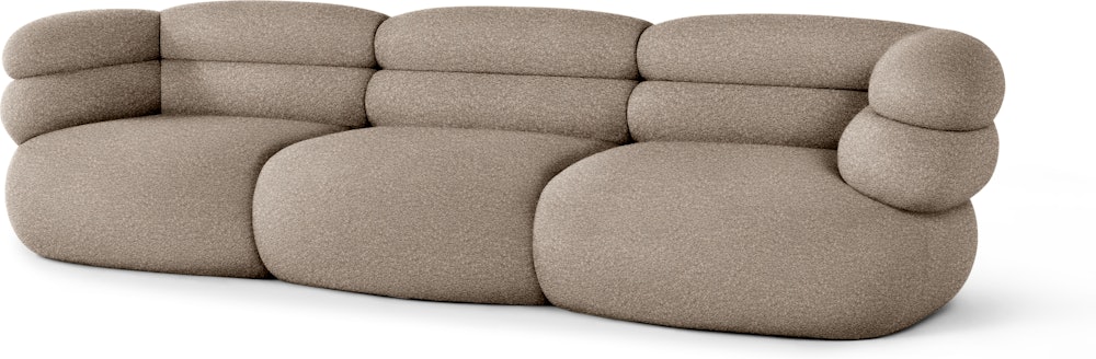 Biboni Sofa - Three Seater, Solid Sublime, Greige