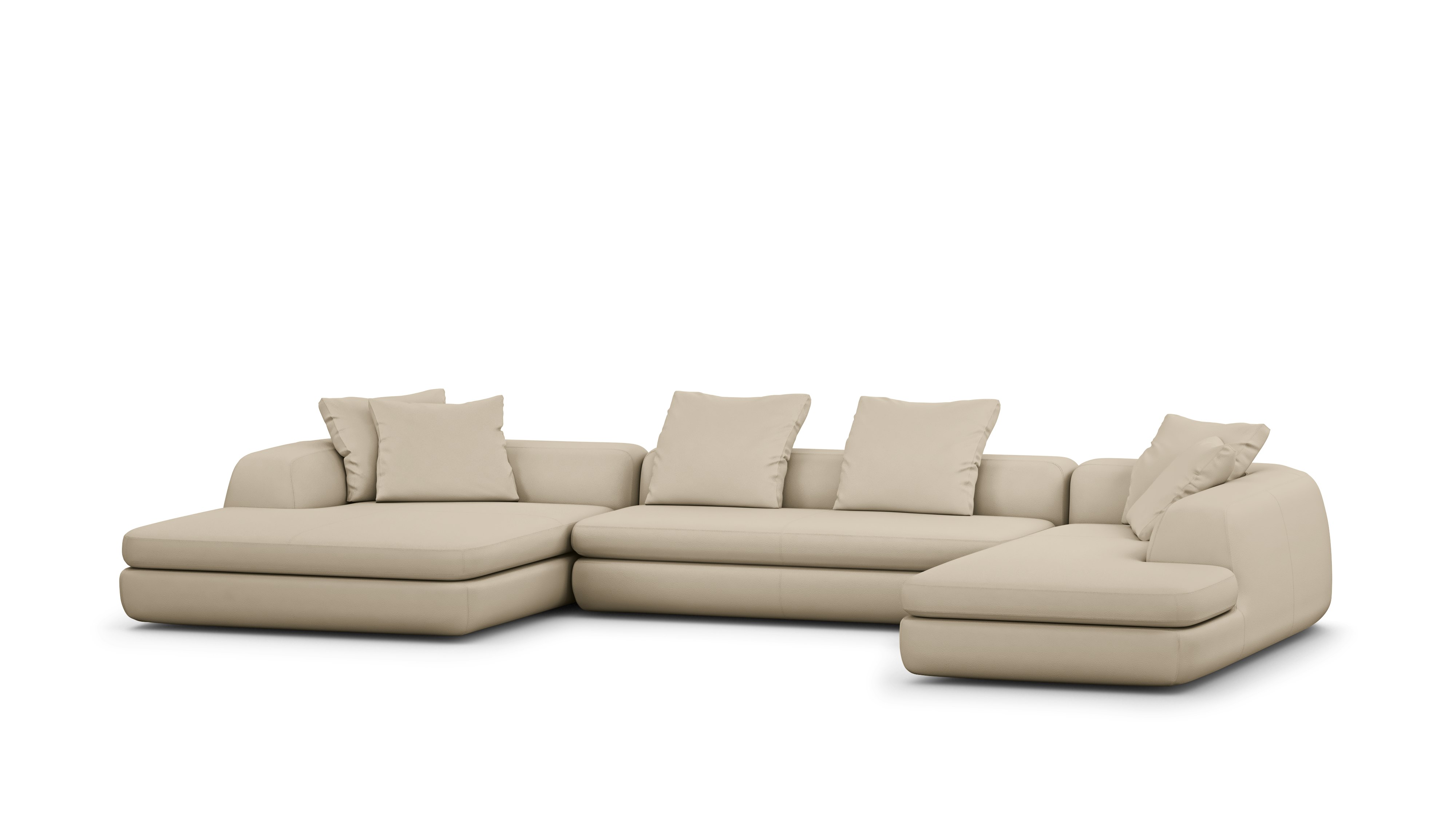 A Atlason Americano Asymmetrical Double Chaise Sectional in timbre viewed from an angle.