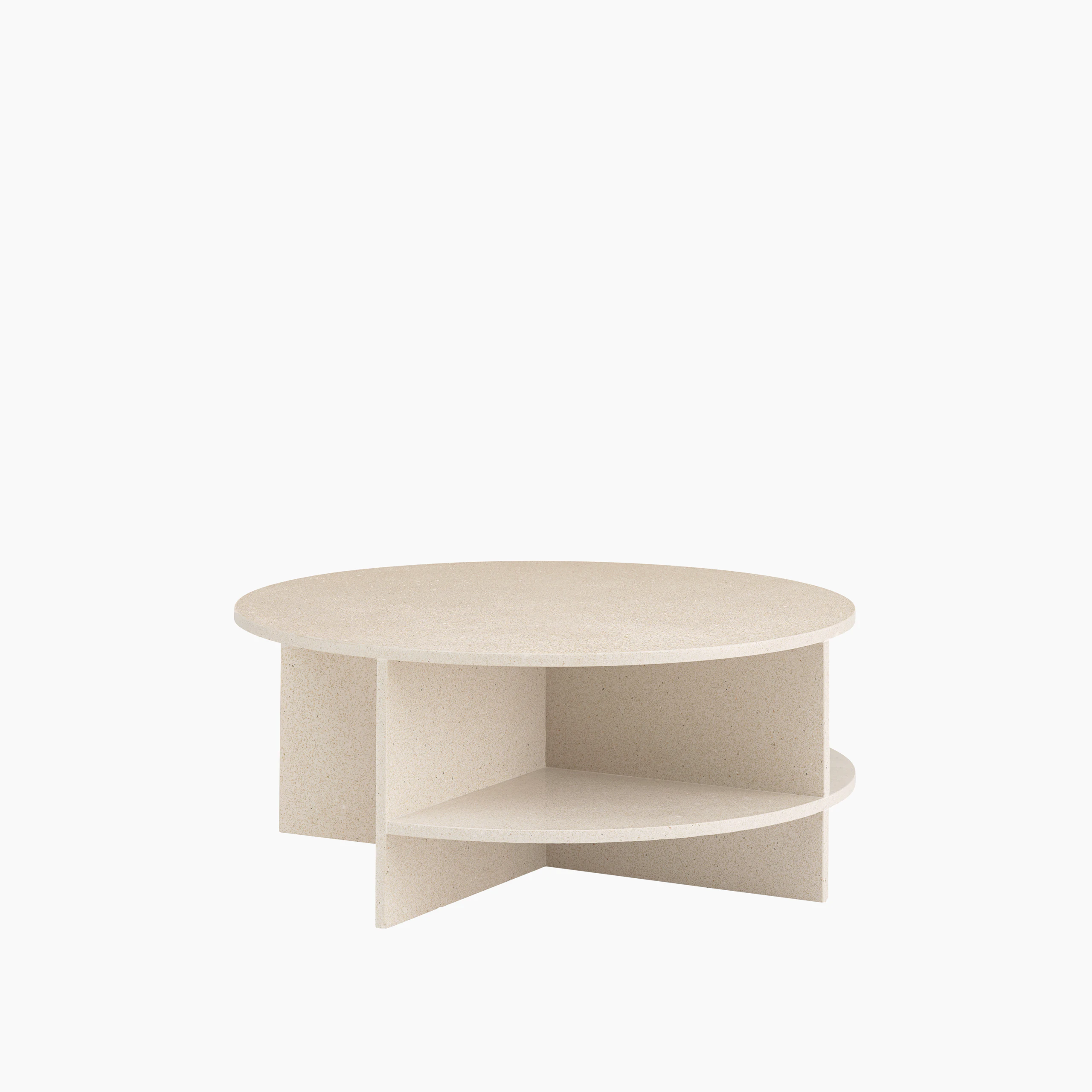 Halves Coffee Table in Light Taupe viewed from Angle