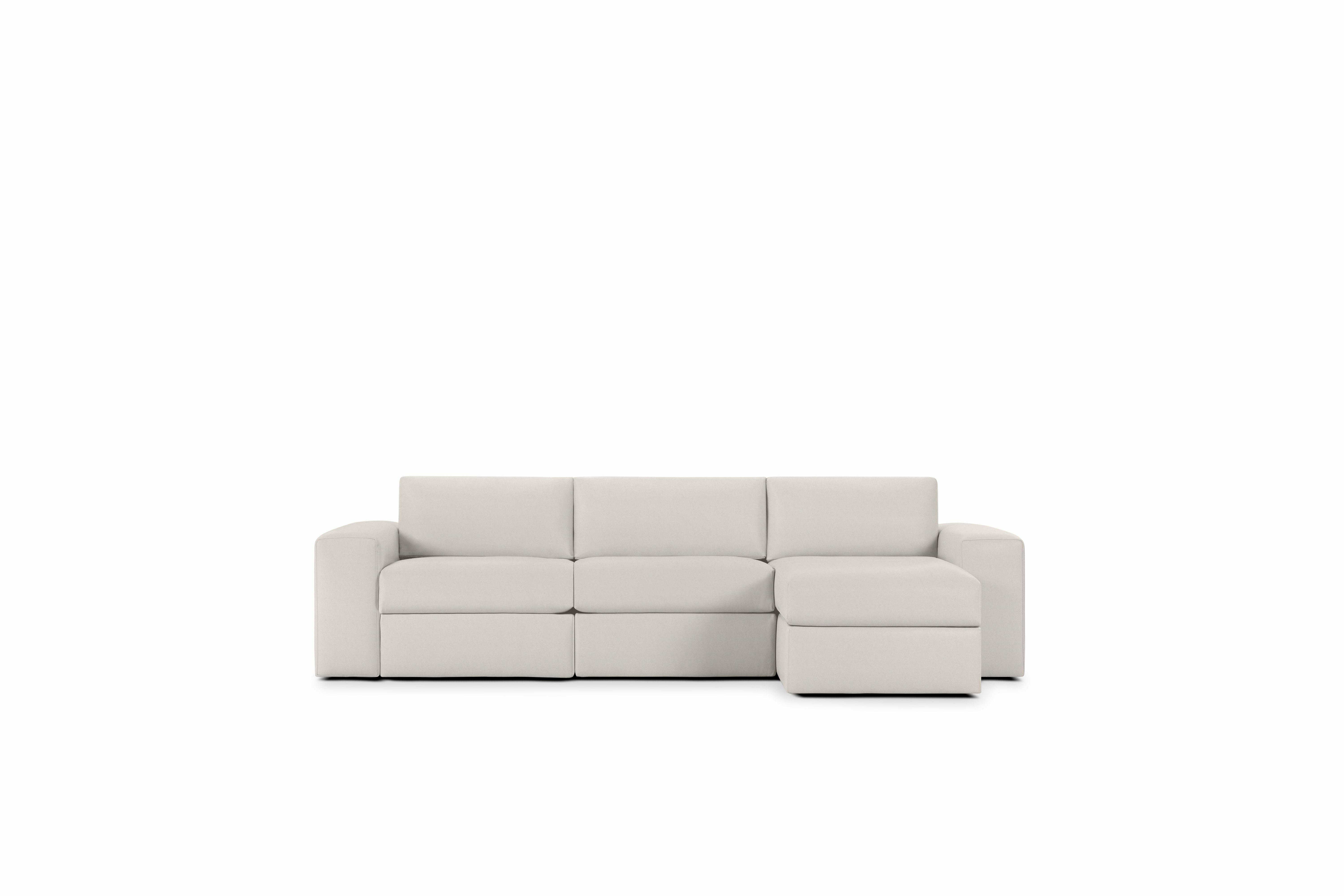 Irvin Sectional Chaise - Right,  Prone Leather,  Lotus