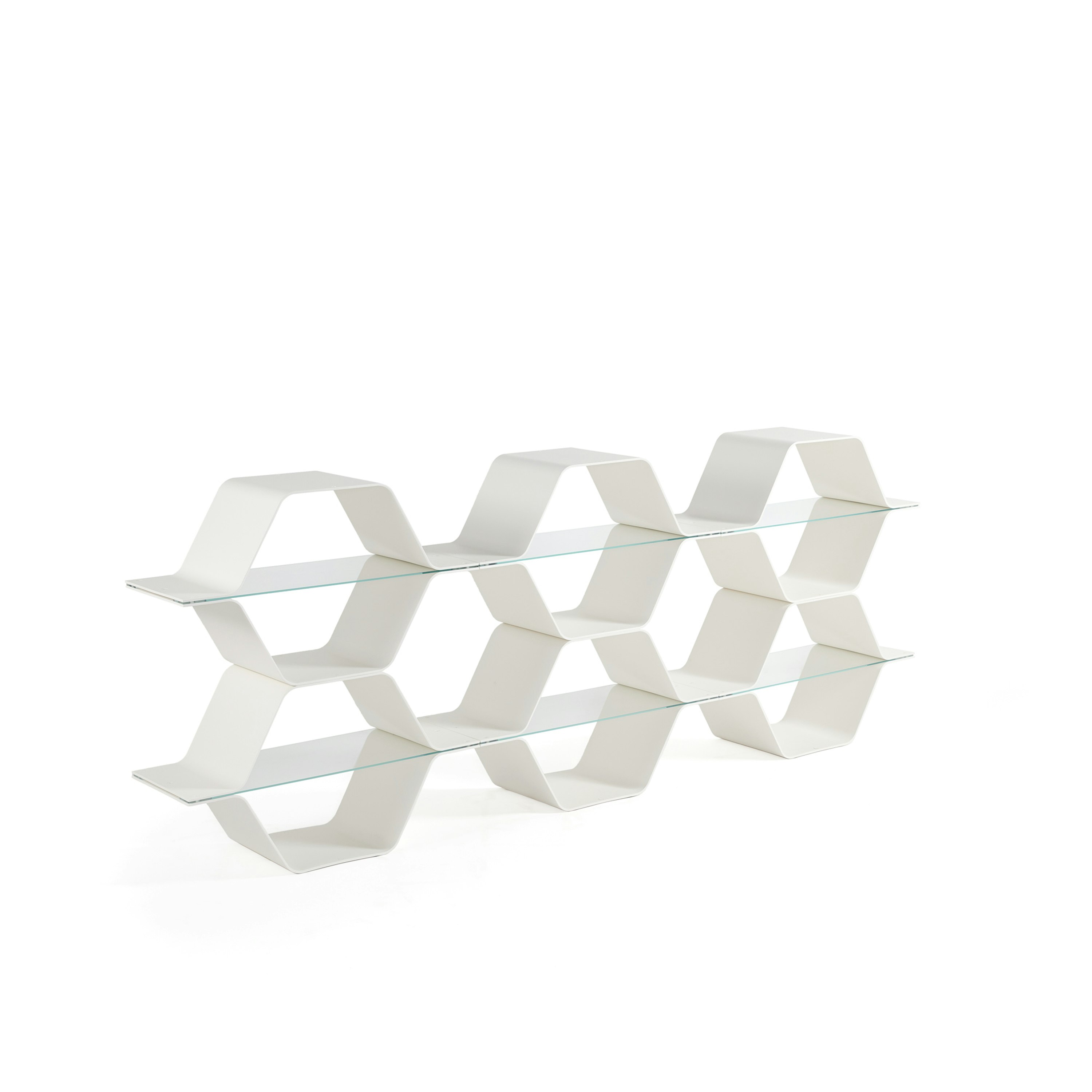 Honeycomb Modular Shelving 6 Cells - Configuration E, Horizontal, White