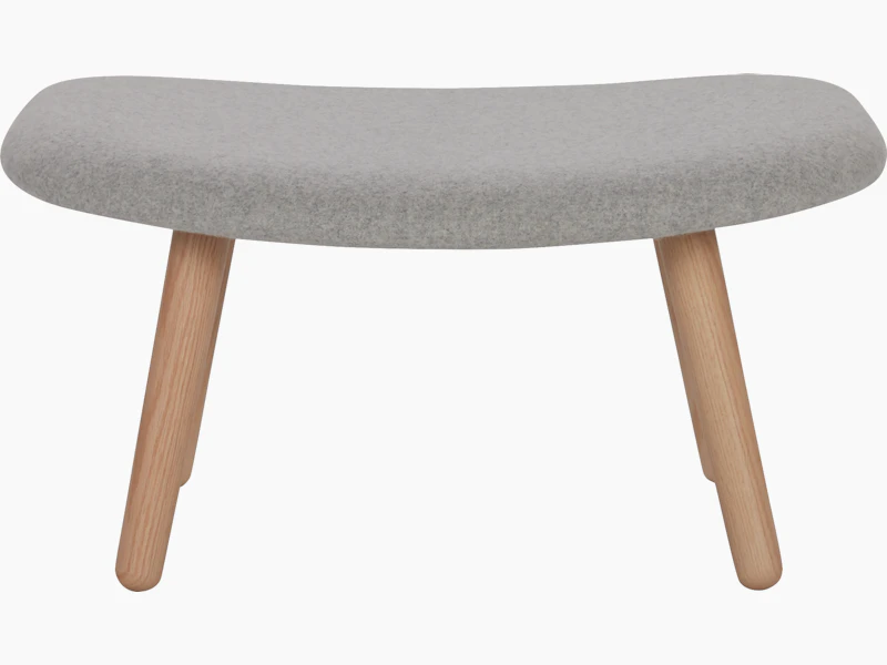 A light grey About A Lounge 03 Ottoman viewed from the front