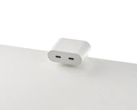 Clamp on USB-C power solution shown in white.