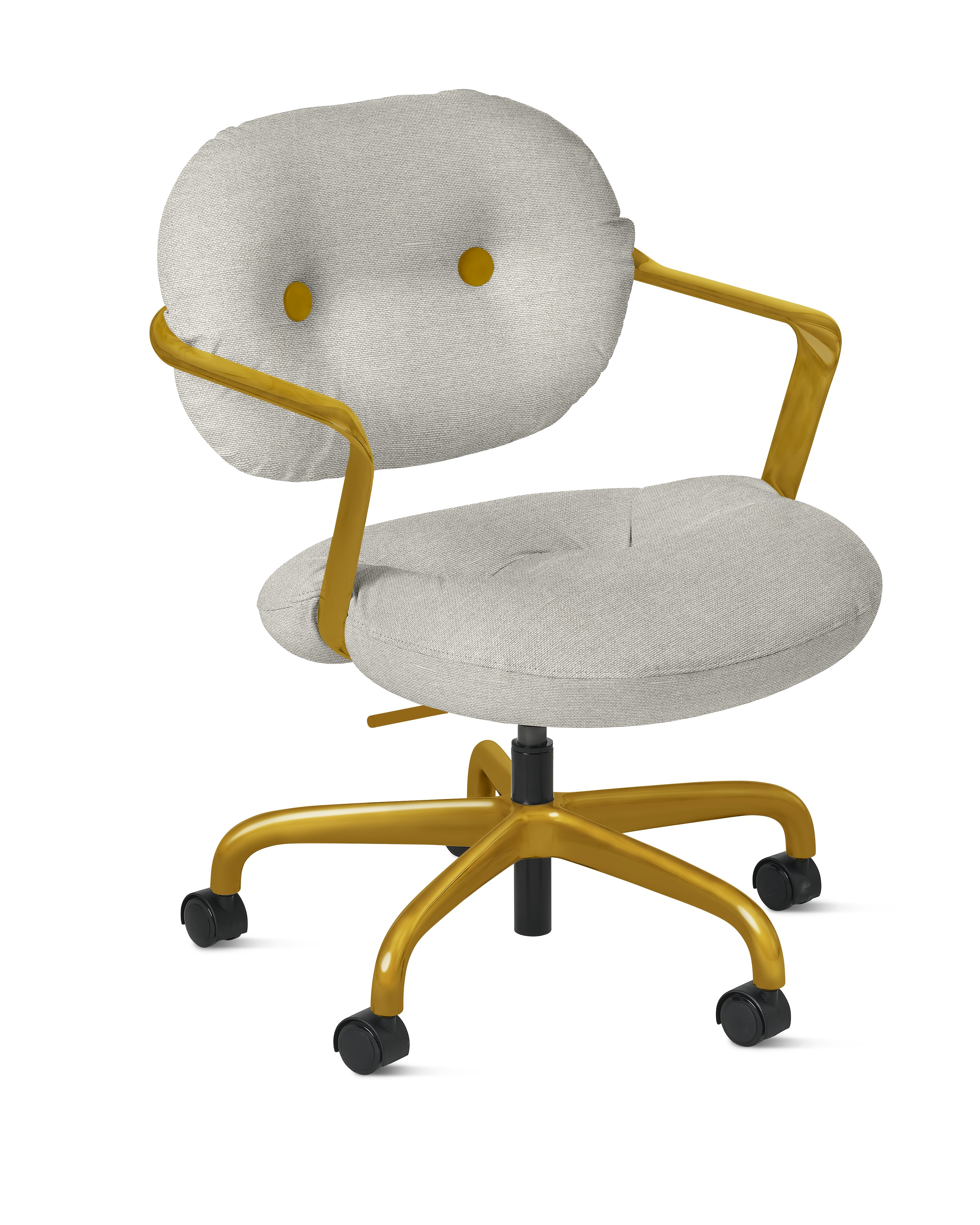 Morrison Hannah Task Chair - With Arms,  Crossroad,  Almond,  Saffron,  Soft Caster FSC Certified
