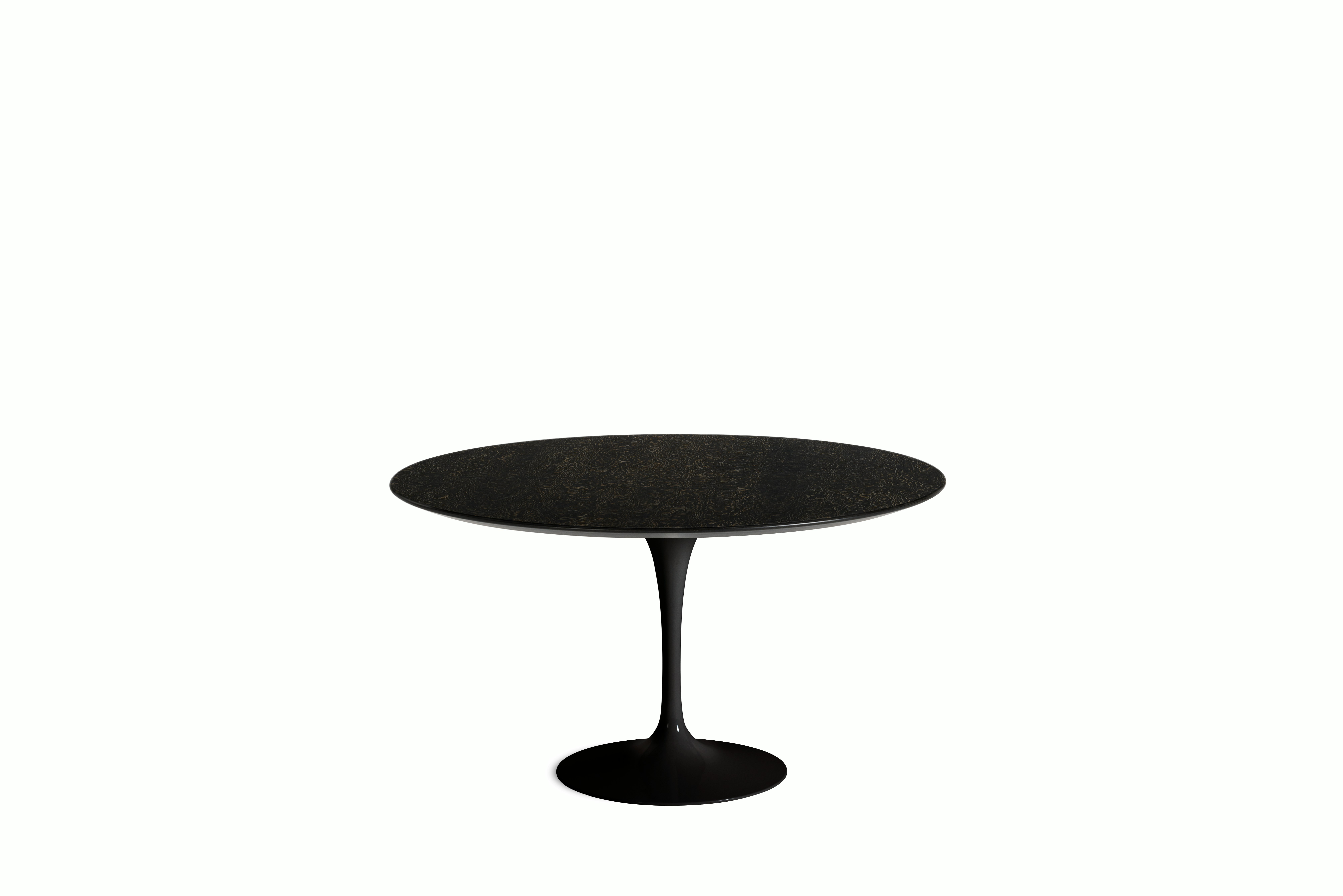 Saarinen Dining Table - Round, 60 Inch, Veneer, Topo Noir, Black Base