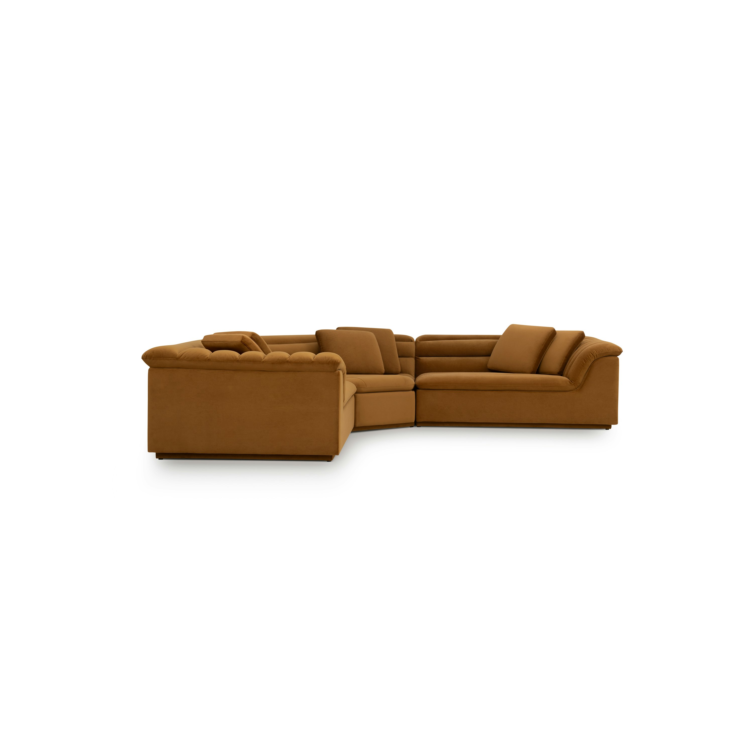Float Sectional - 3 Piece Modular Sectional, SE Malibu Velvet, Cognac