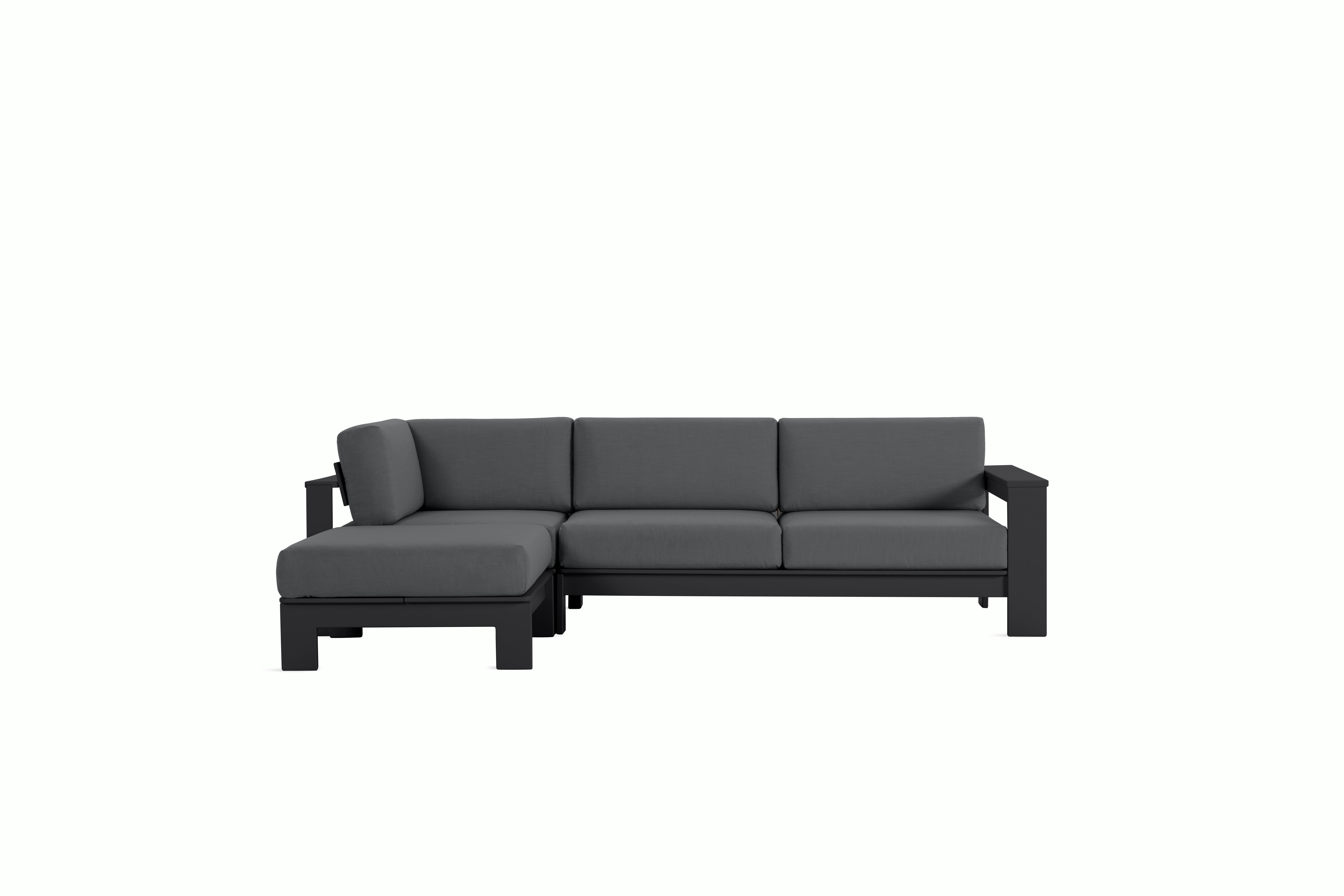 Pepin Sectional with Chaise - left,   black,   charcoal