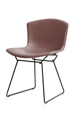 bertoia leather covered side chair