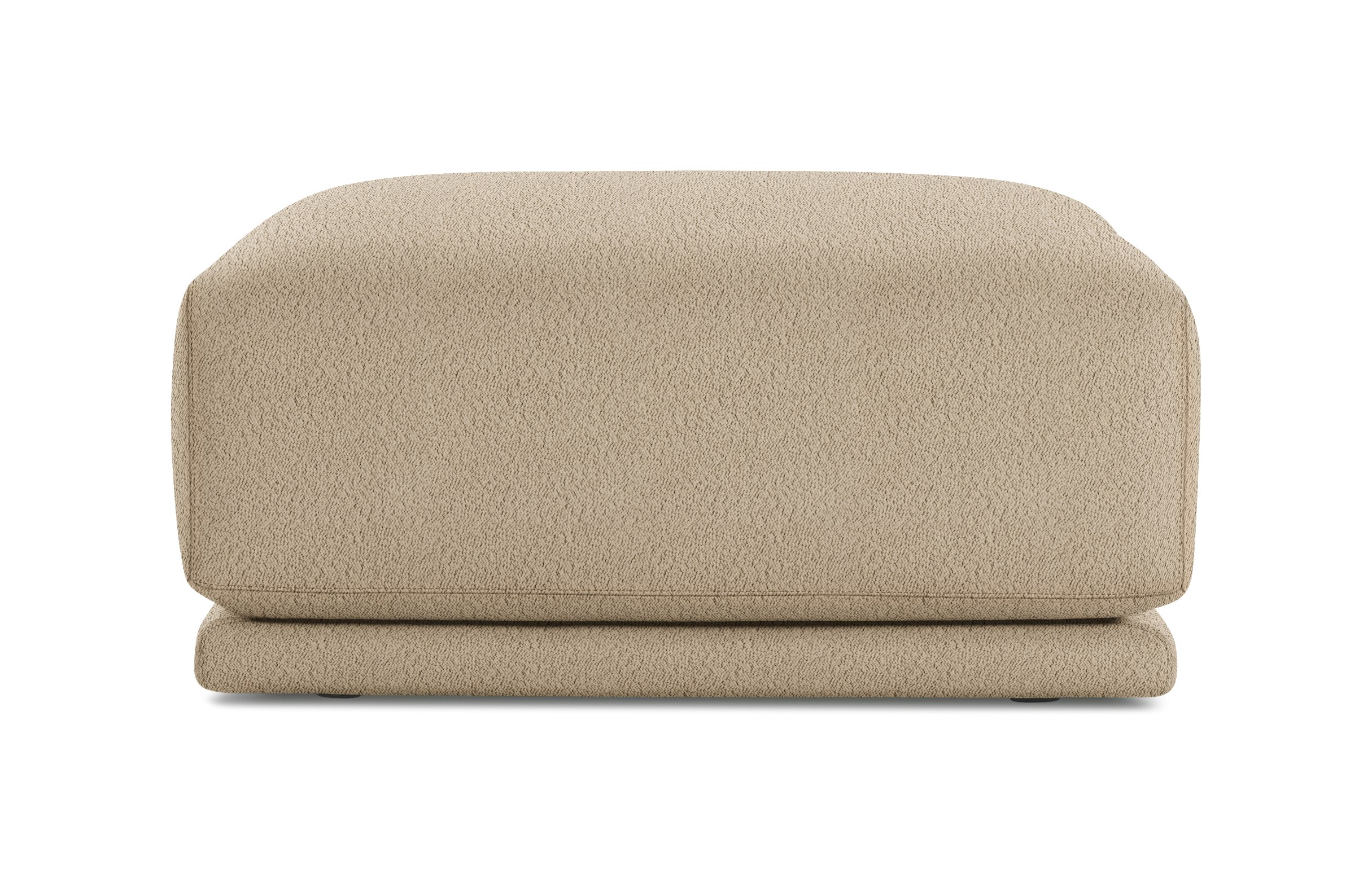 A Kelston Ottoman in Sand viewed from the front.
