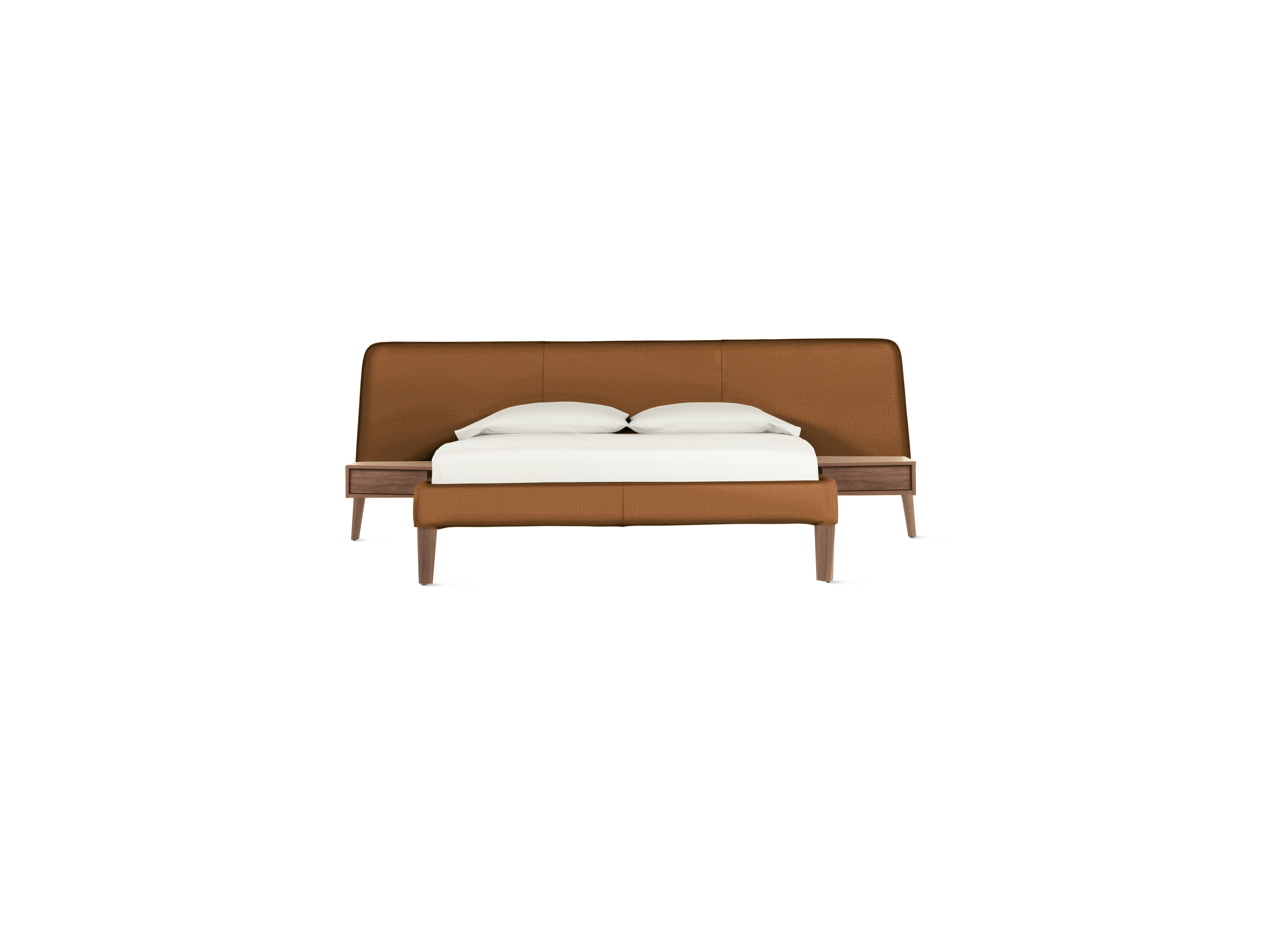 Parallel Bed - Wide, Queen, Crypton Robusta, Rattan, Walnut