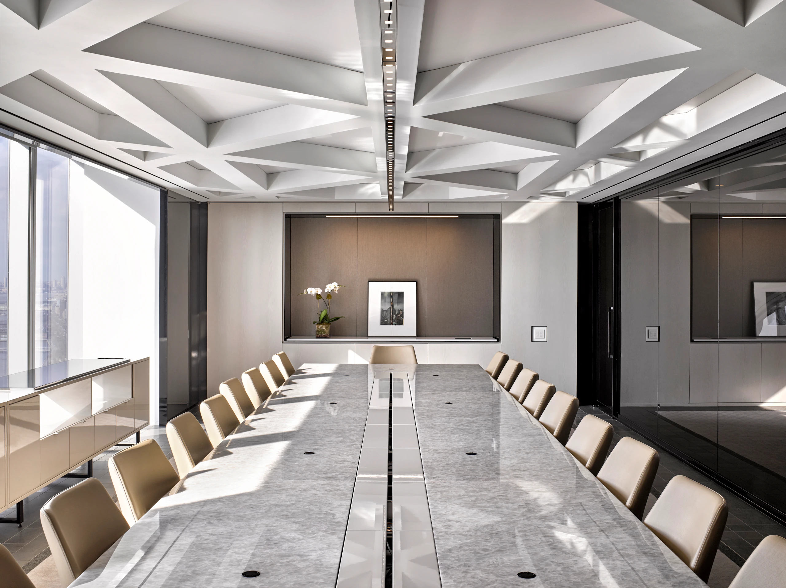 Geiger Custom Conference Marble and Poly Table