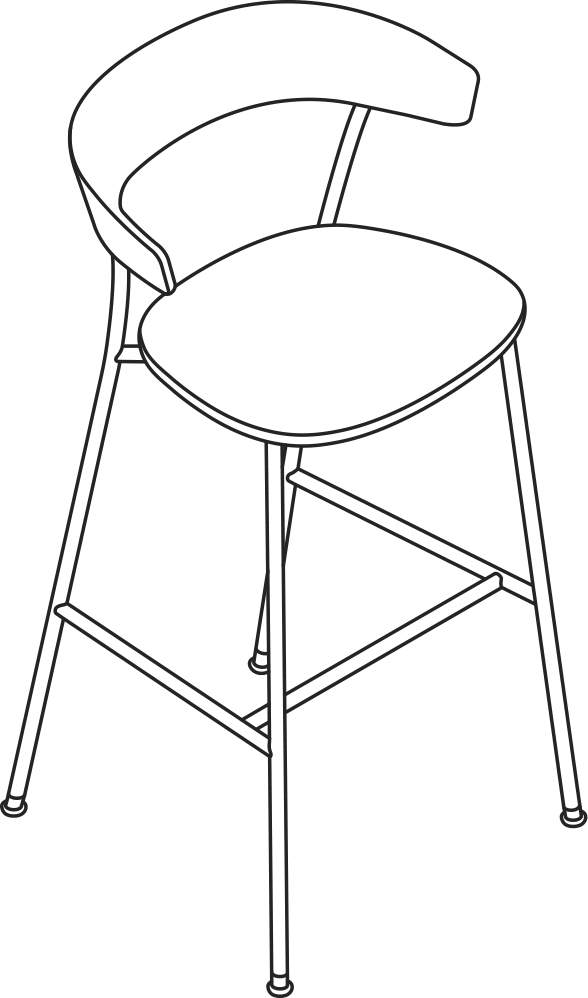 A line drawing - Leeway Stool | Bar Height