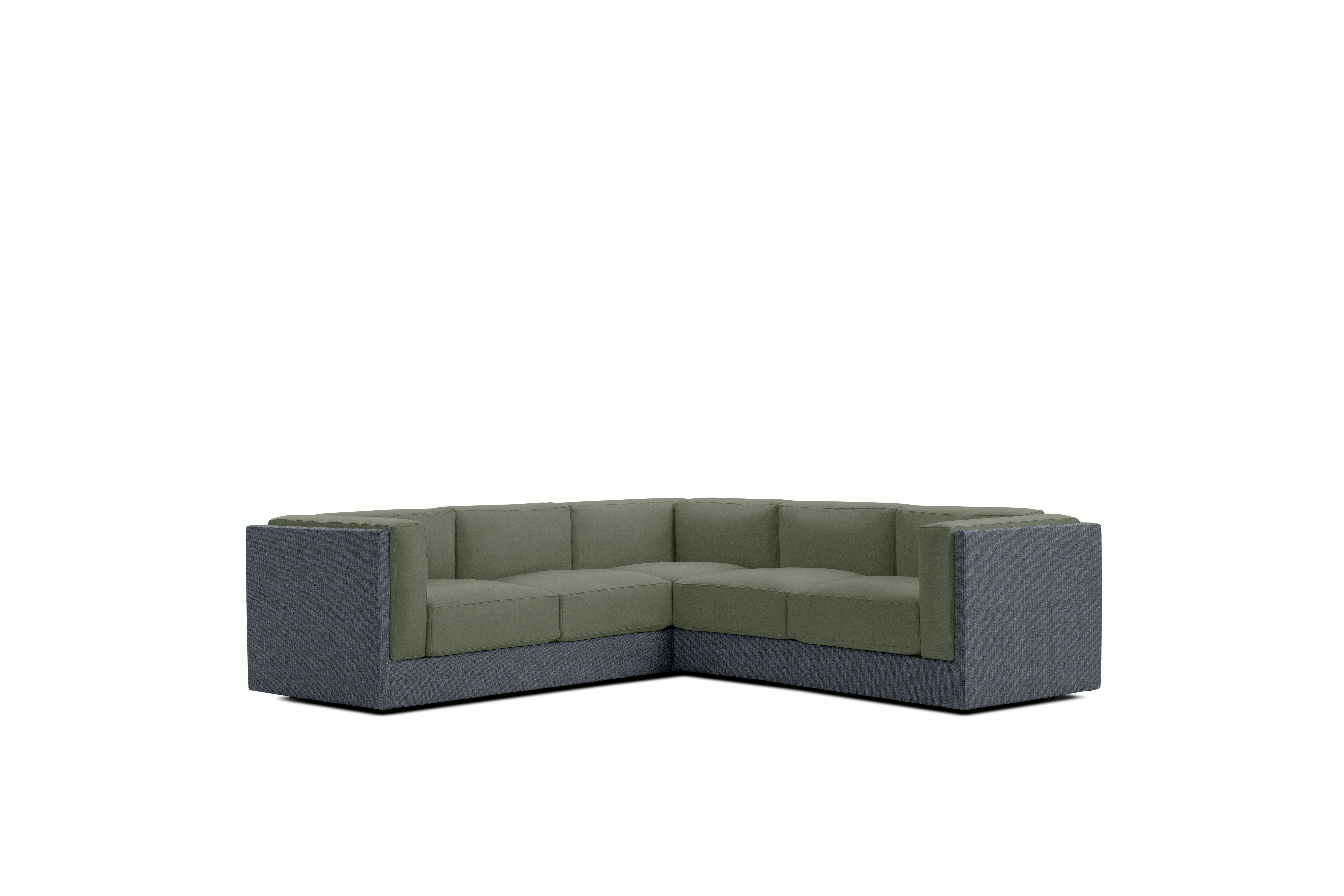 Symme Corner Sectional - Fabric Frame,  Pebble Weave,  Pumice,  Pecora,  Hunter