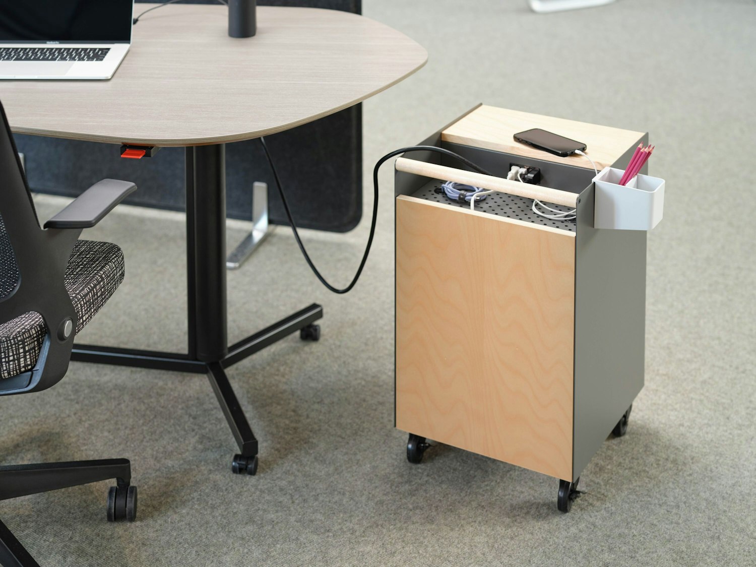 Tech Cart 24h powering workstation antenna workspaces hybrid storage custom height-adjustable table