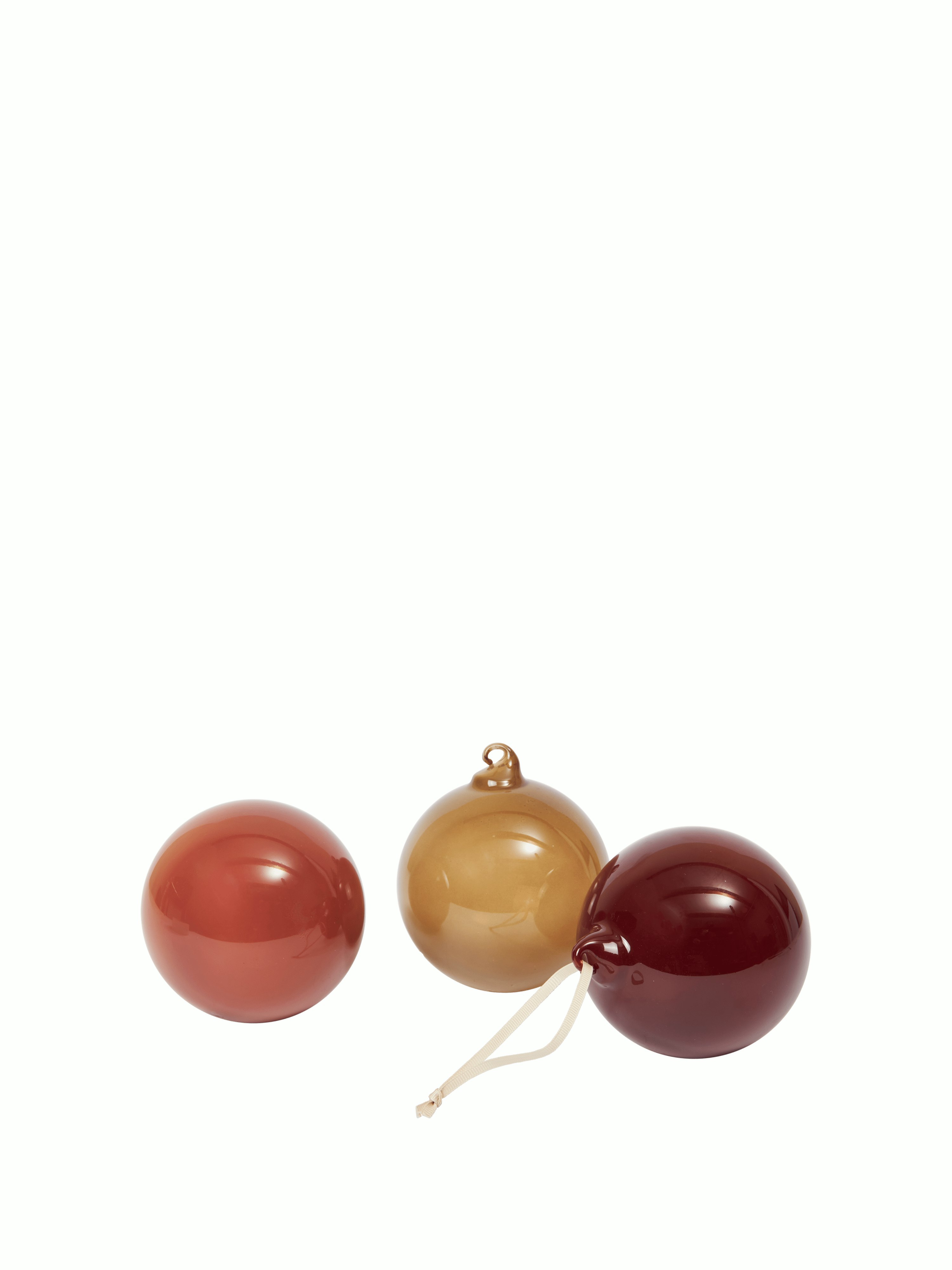 Glass Baubles - Set of 3