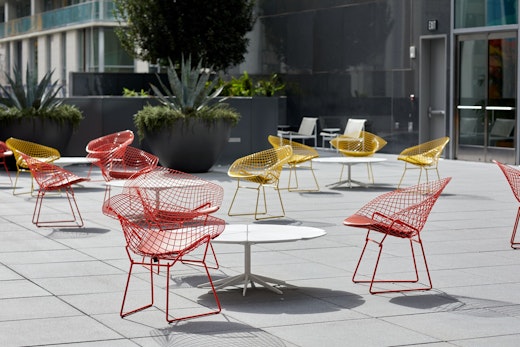 Bertoia Diamond Chair Richard Schultz Petal Coffee Table outdoor community shared spaces