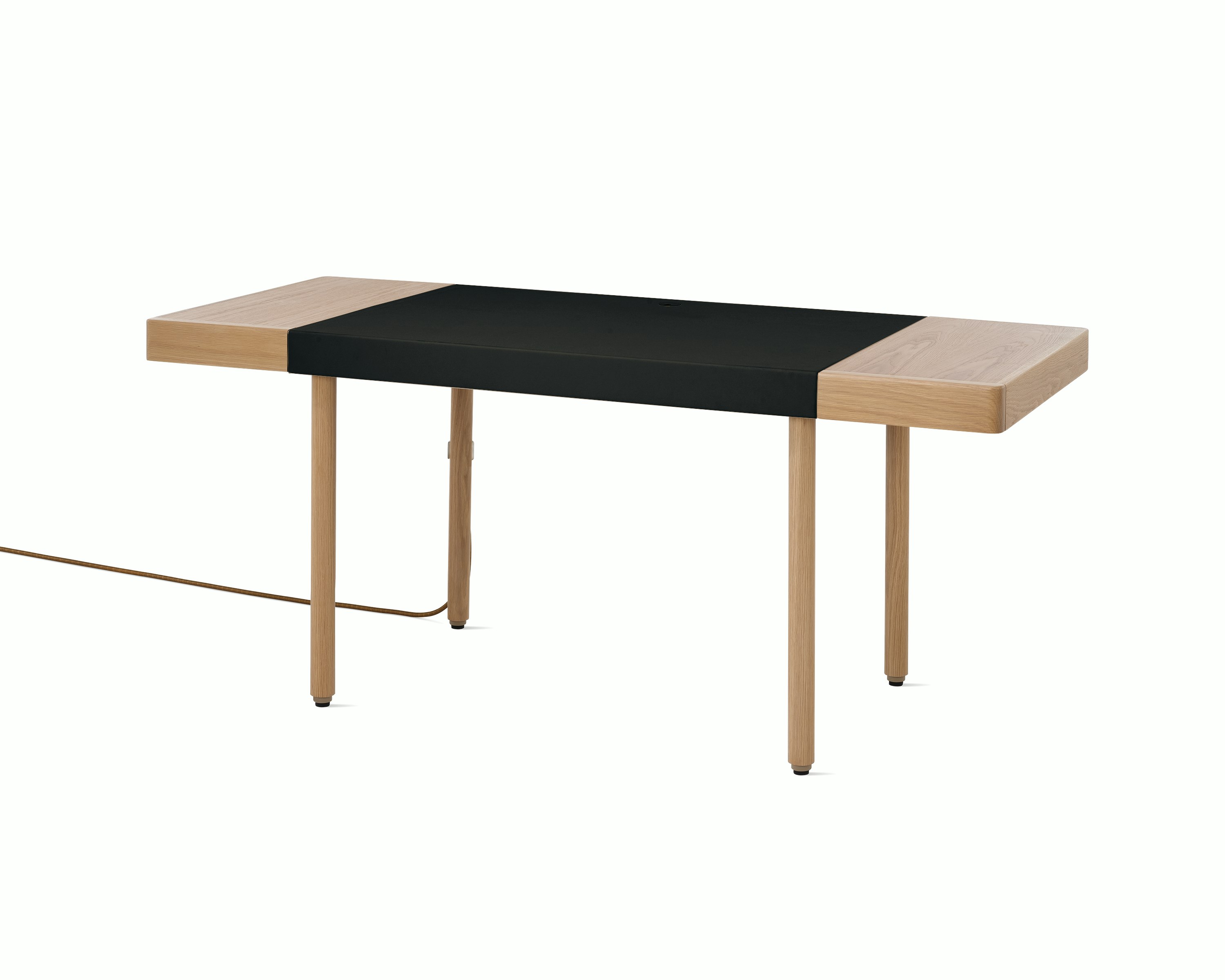 Leatherwrap Sit-to-Stand Desk, 2 Drawer