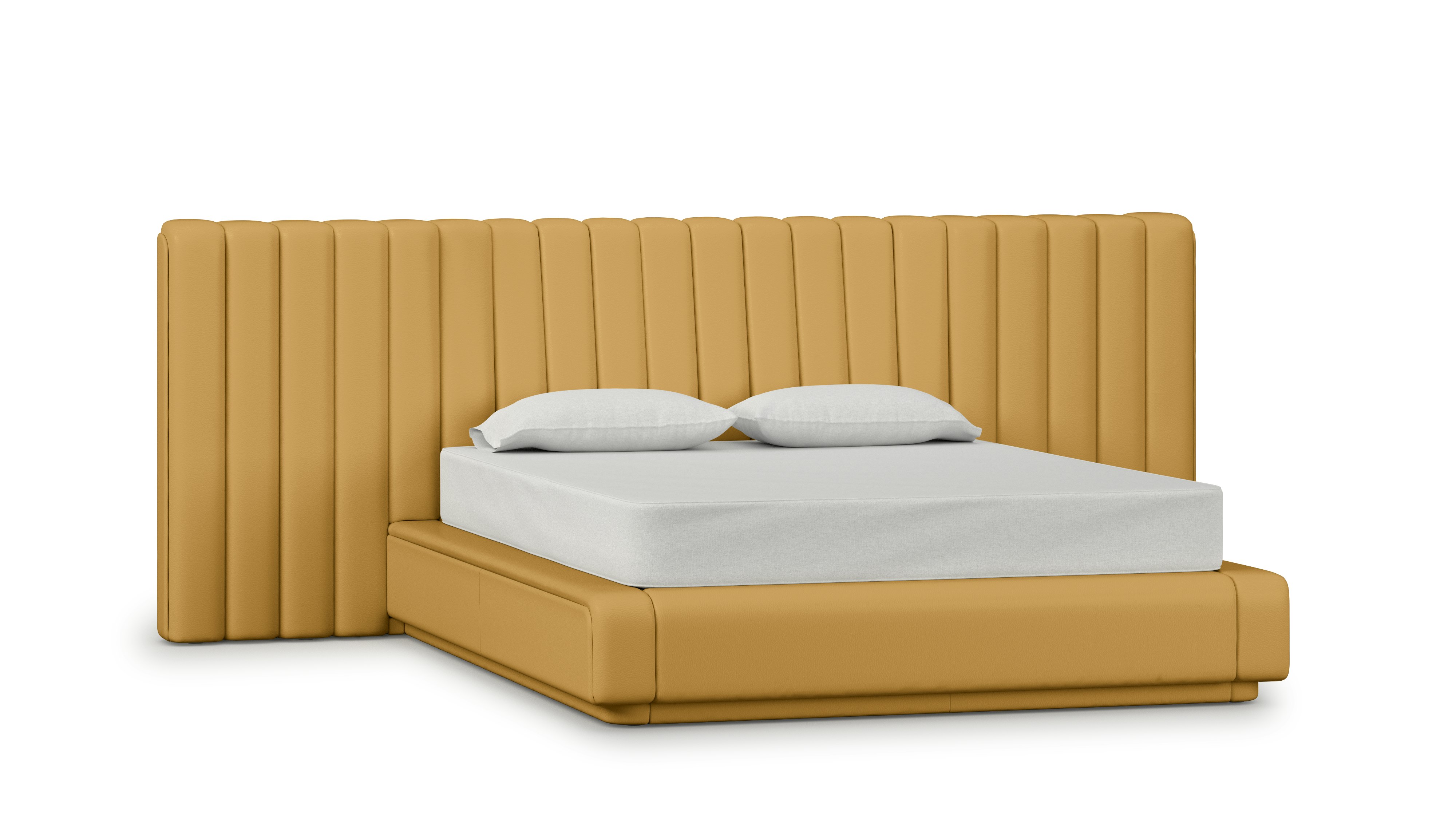 Ostling Bed - Queen,  Wide,  Prone Leather,  Yarrow