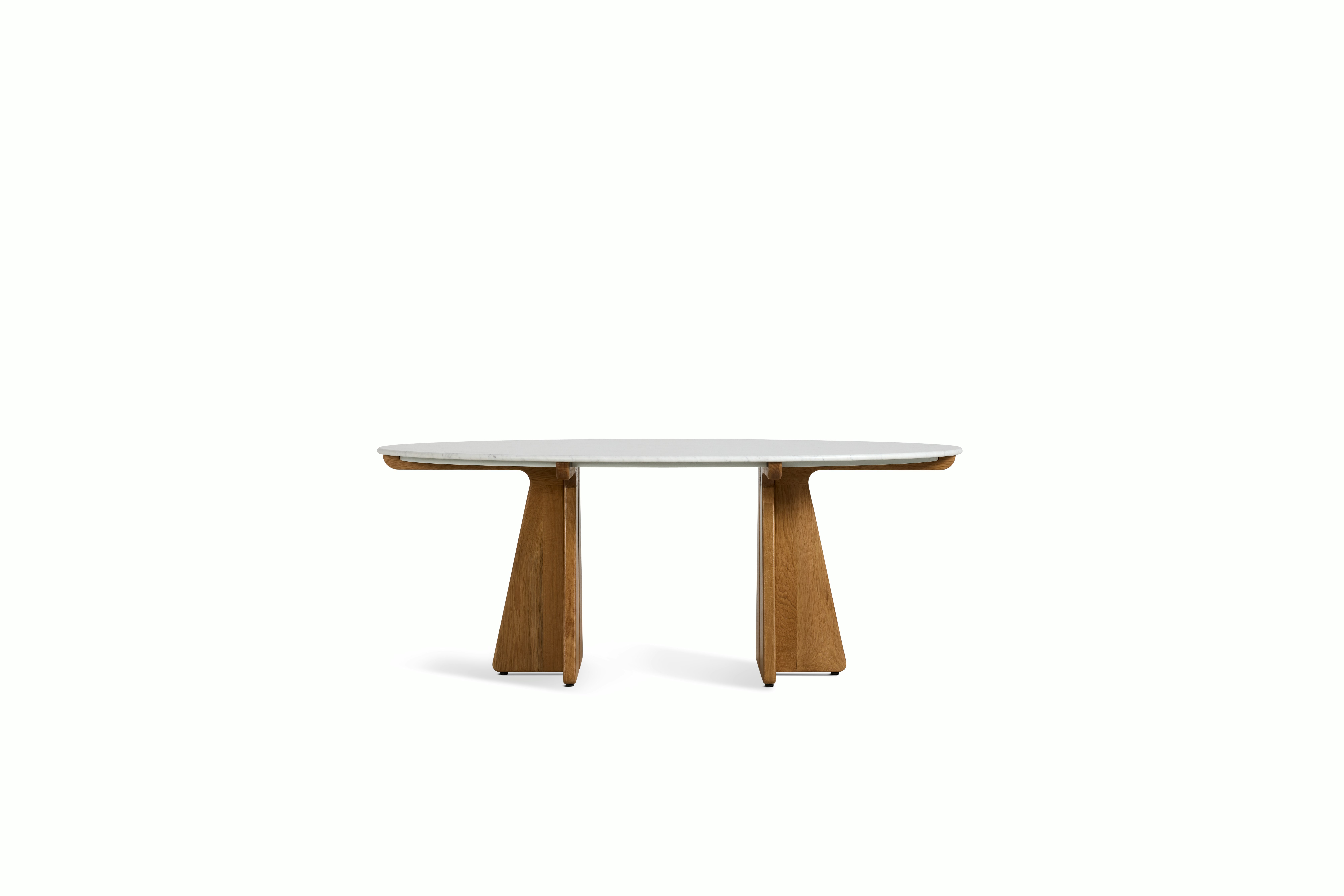 Pinna Dining Table - Oval, 75 Inch, Carrara, White Oak