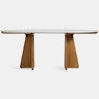 Pinna Dining Table - Oval, 75 Inch, Carrara, White Oak