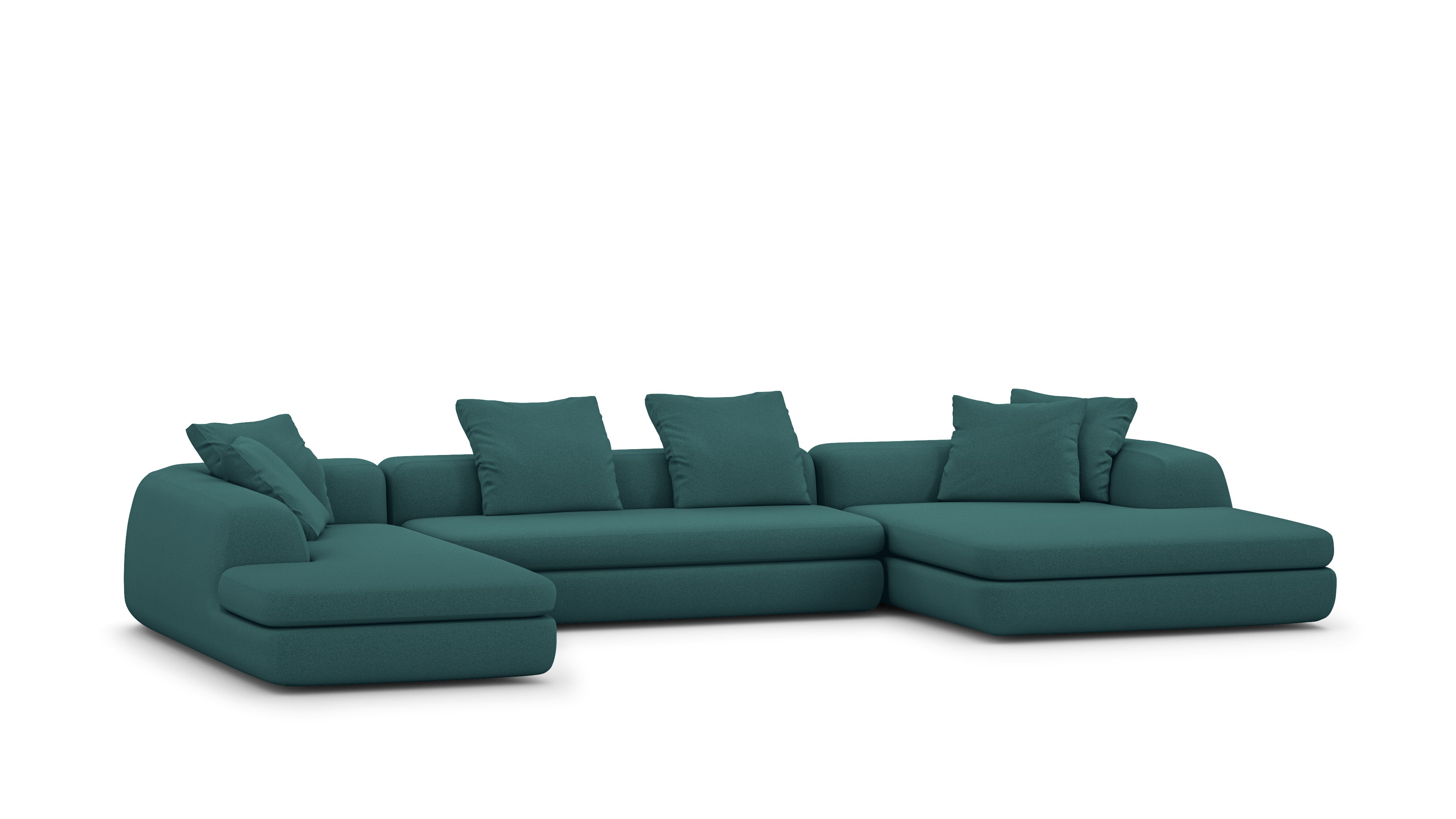 A Atlason Americano Asymmetrical Double Chaise Sectional in appalachian viewed from an angle.