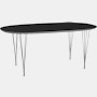Superellipse Dining Table - Black Fenix Laminate, Chromed Steel