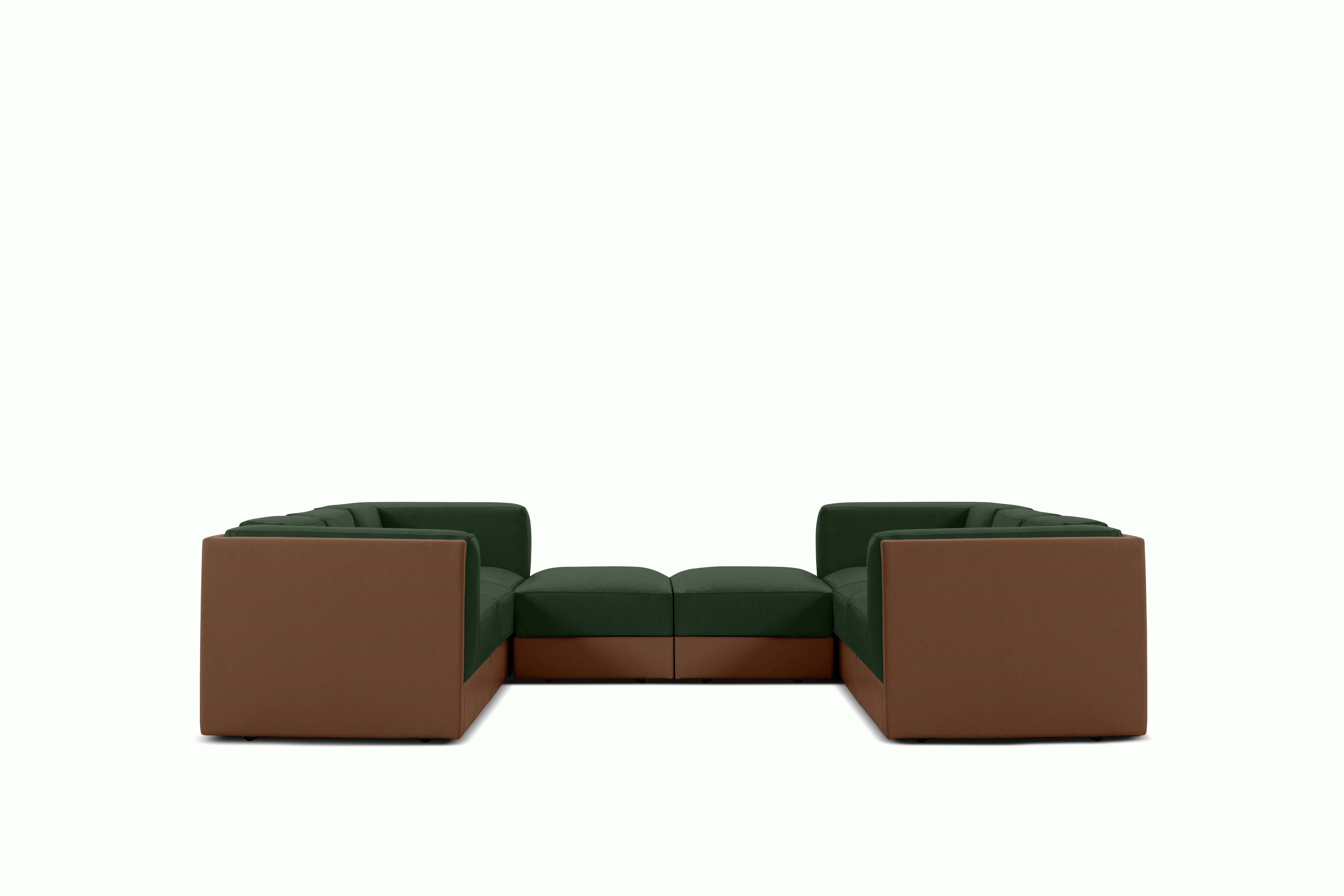 Symme U-Sectional - Leather Frame,  Prone Leather,  Ledge,  Prone Leather,  Vine