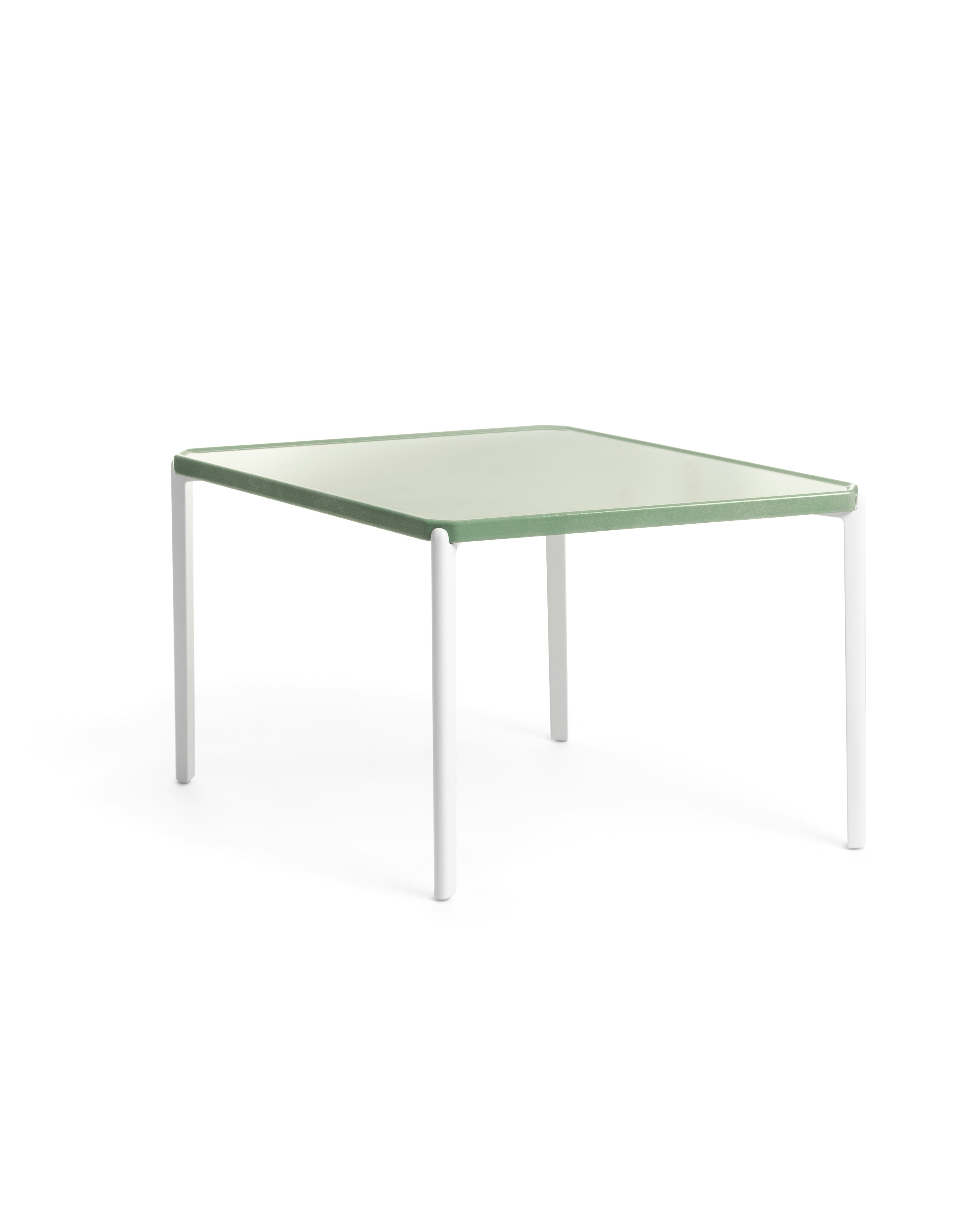 Tambour Table - 14.25In, Rhomboidal, White, Green